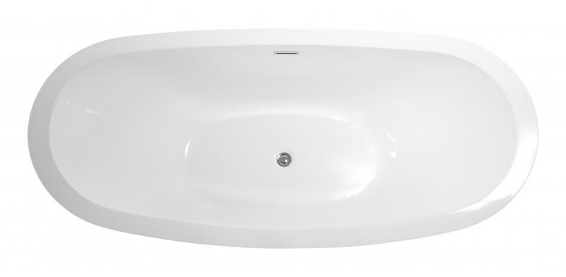 Freestanding Bathtub VALENZIA - 175 x 85cm - white - taps (optional)