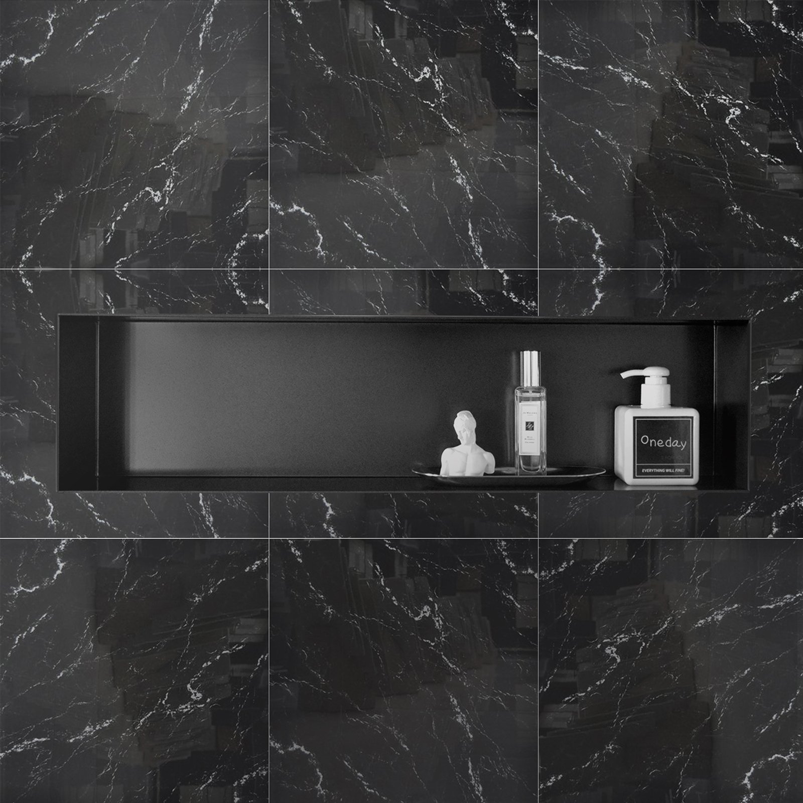 BERNSTEIN stainless steel wall niche BS156010 rimless - 15 x 60 x 10 cm - White