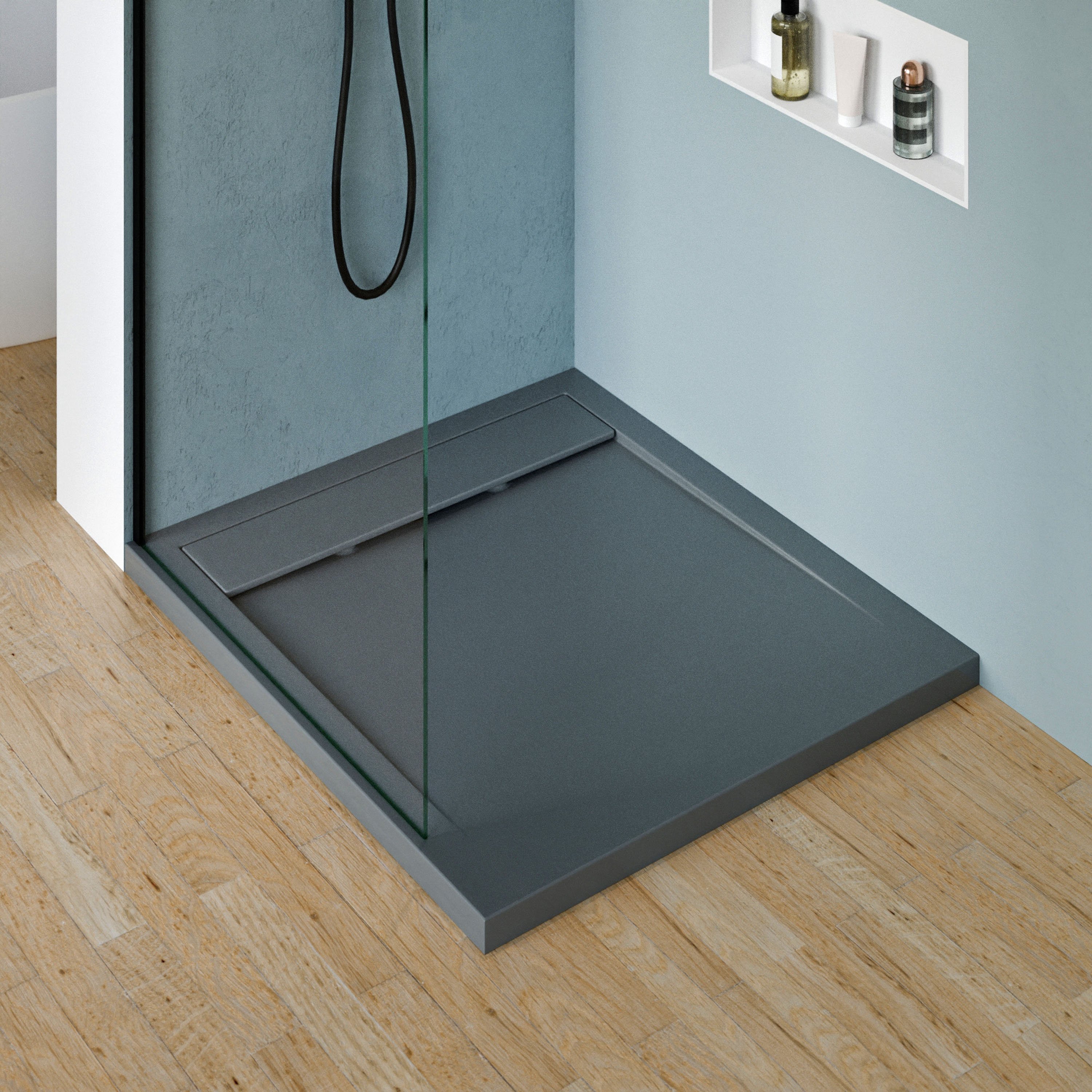 New York shower tray in stone look - choice of colour & size