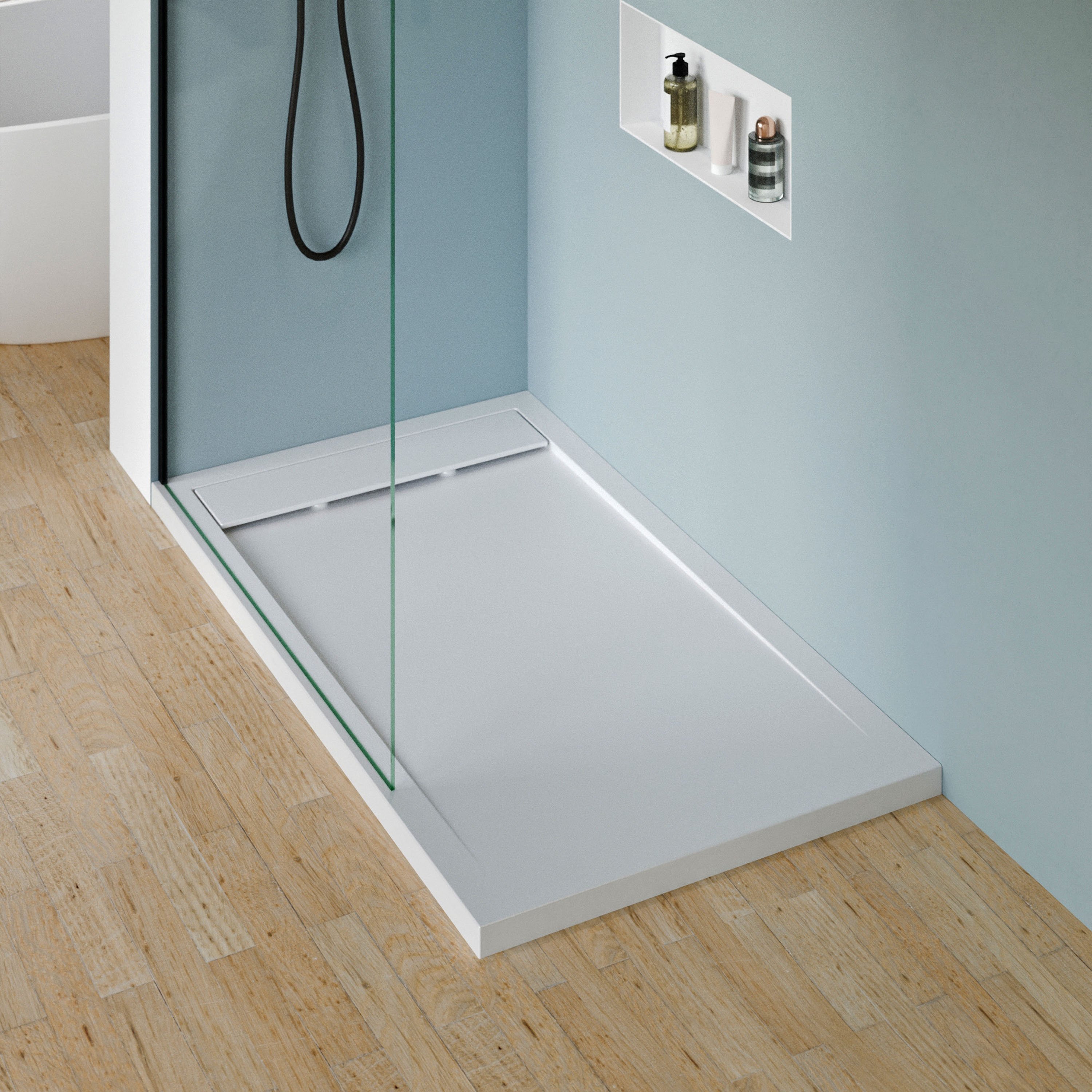 New York shower tray in stone look - choice of colour & size