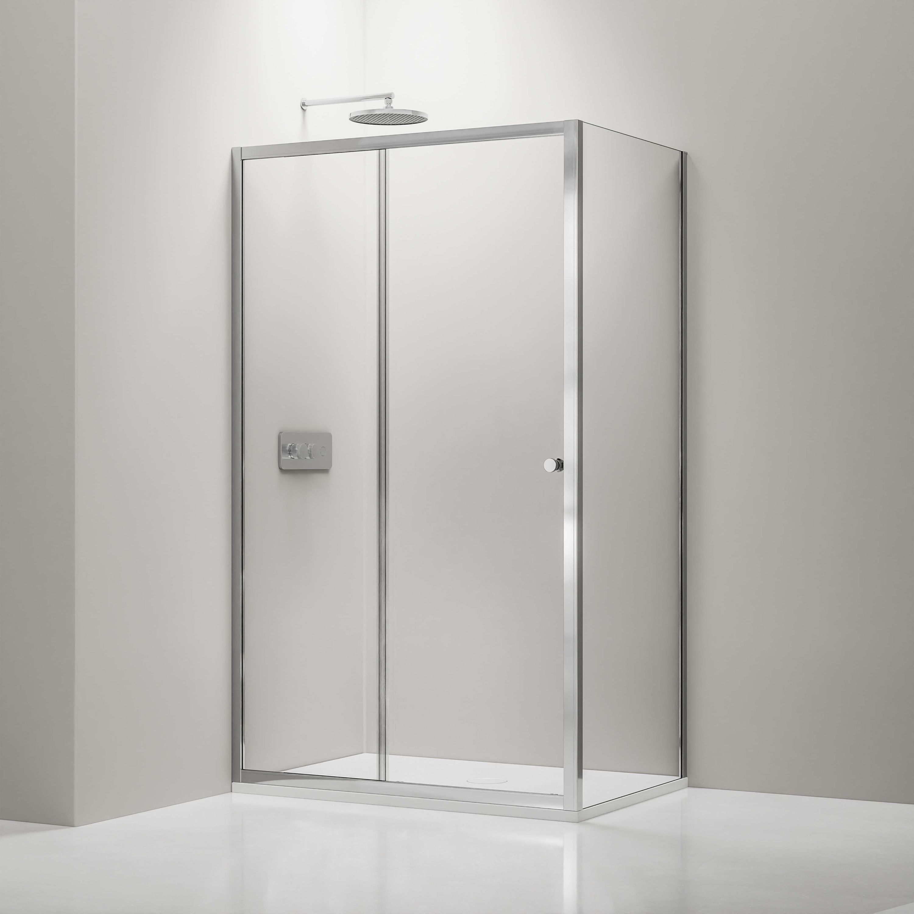 Corner Shower Enclosure with Sliding Door NT504 - 6 mm Nano transparent safety glass- selectable width 
