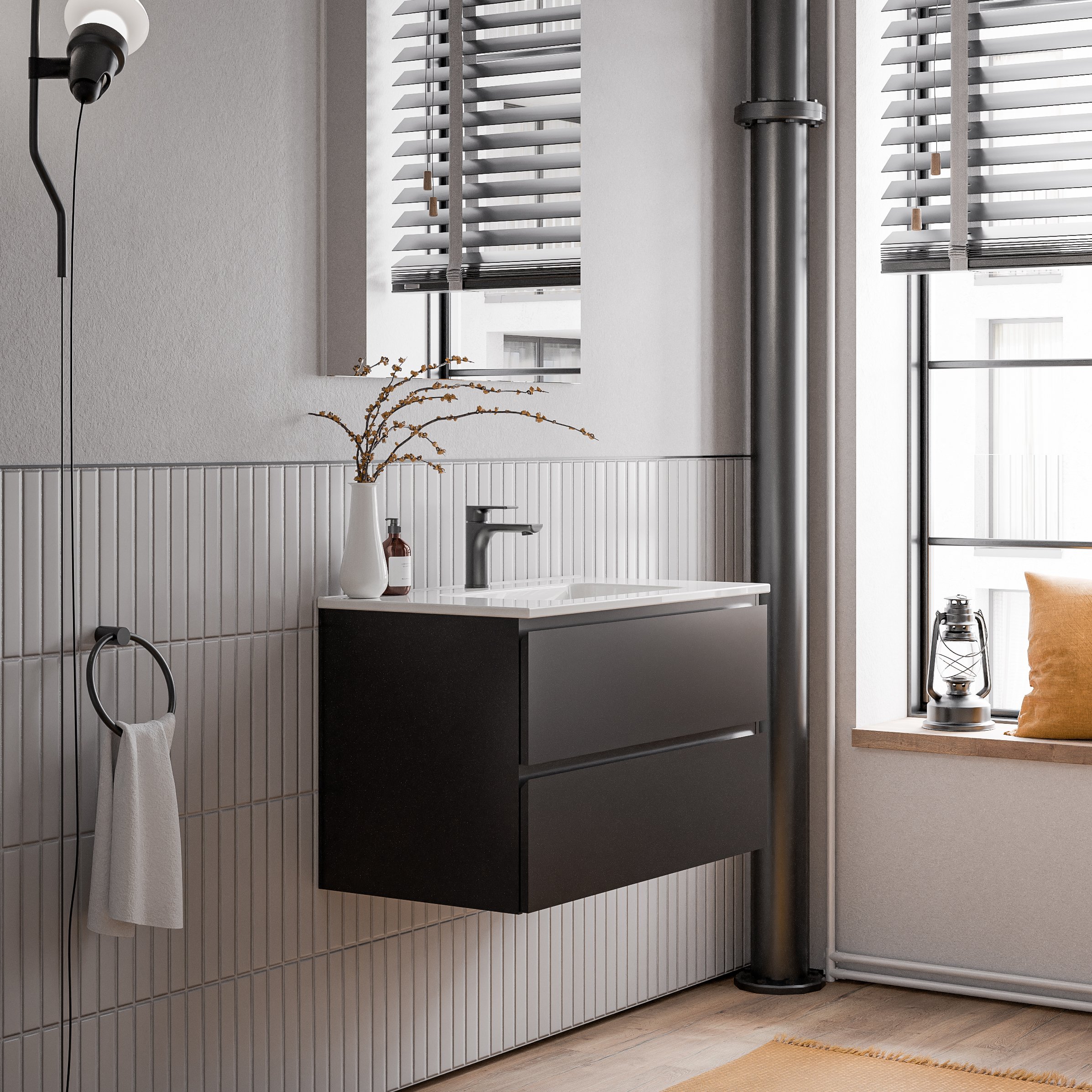 Szafka podumywalkowa AVA 80 cm z umywalką ceramiczną - różne kolory