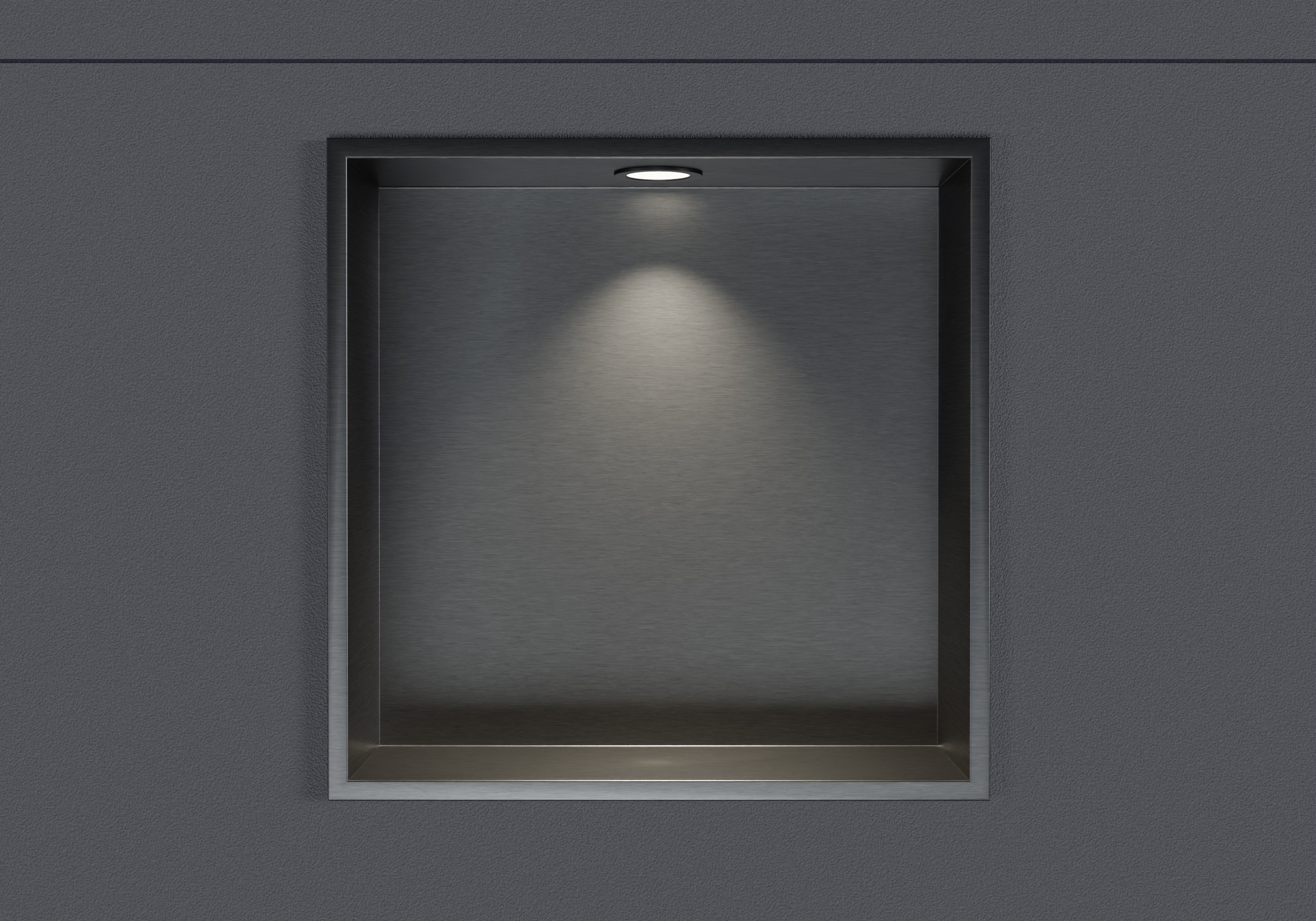 Stainless steel wall niche NT303010X with LED spot - 30 x 30 x 10 cm (H x W x D) - colour selectable