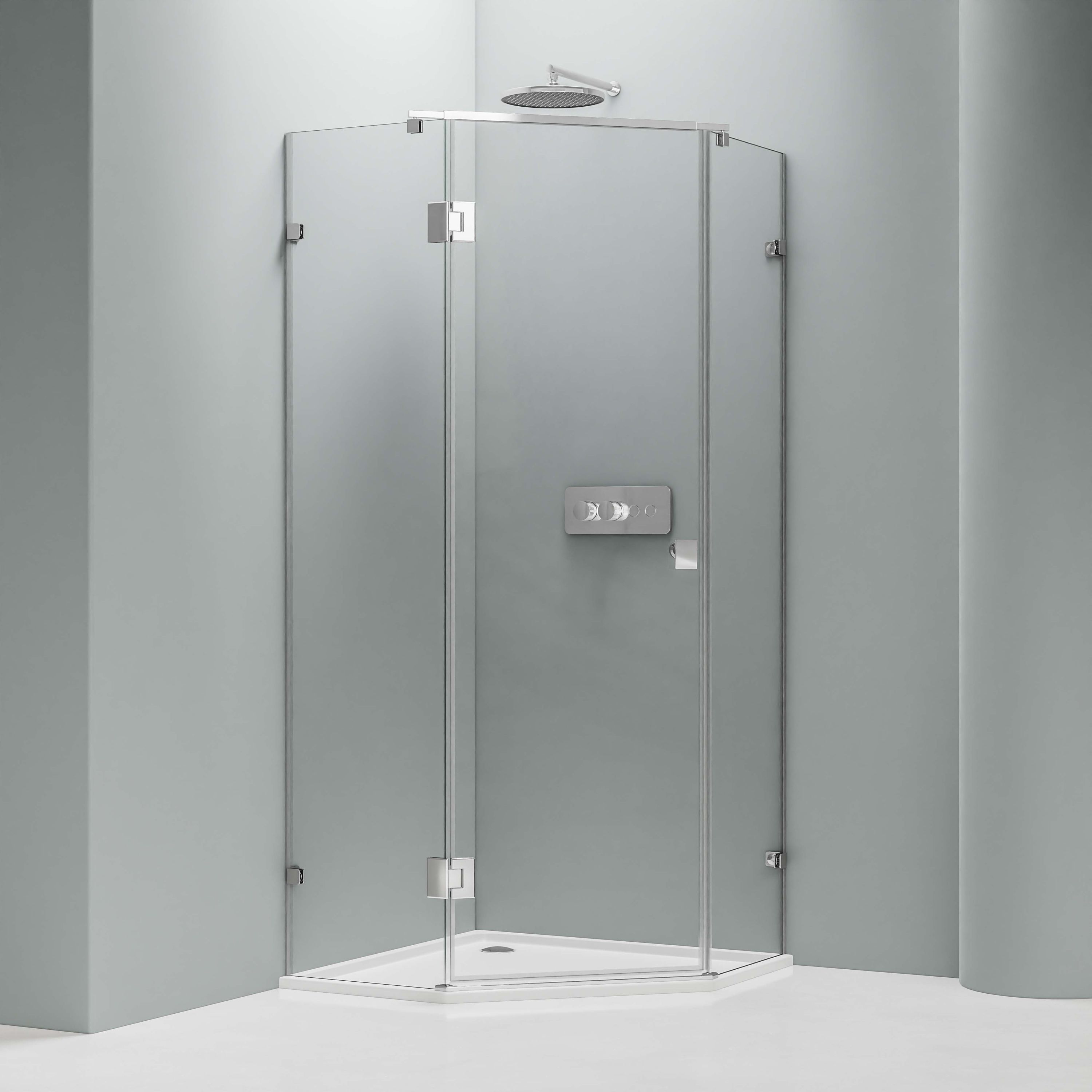 Pentagonal Shower Enclosure with Shower Tray - NANO EX415 - 100 x 100 x195cm 