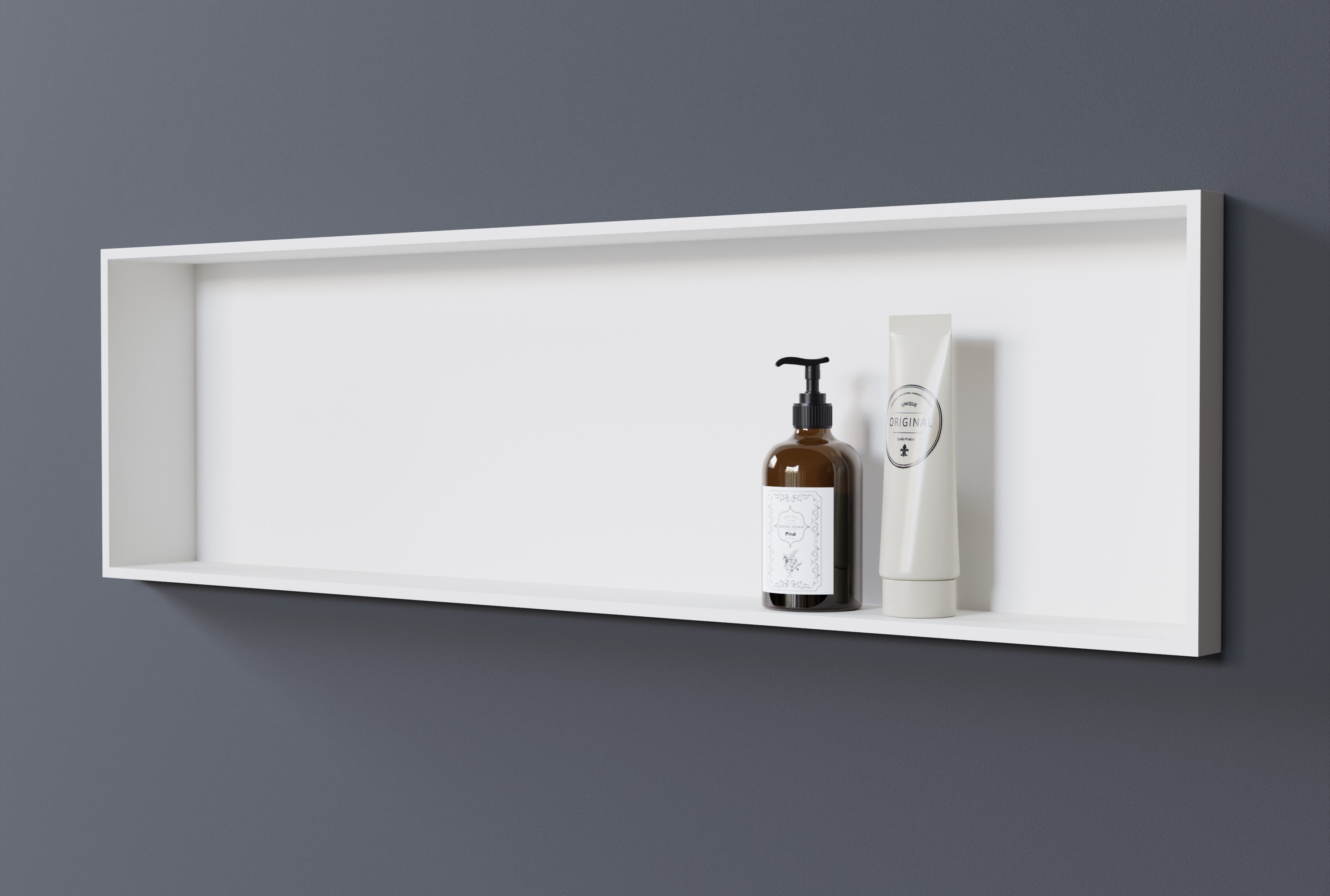 Wall Niche EG2510  made of Mineral Cast  - White - Height 25 cm - Depth 10 cm - Optional with LED Recessed Spotlight 