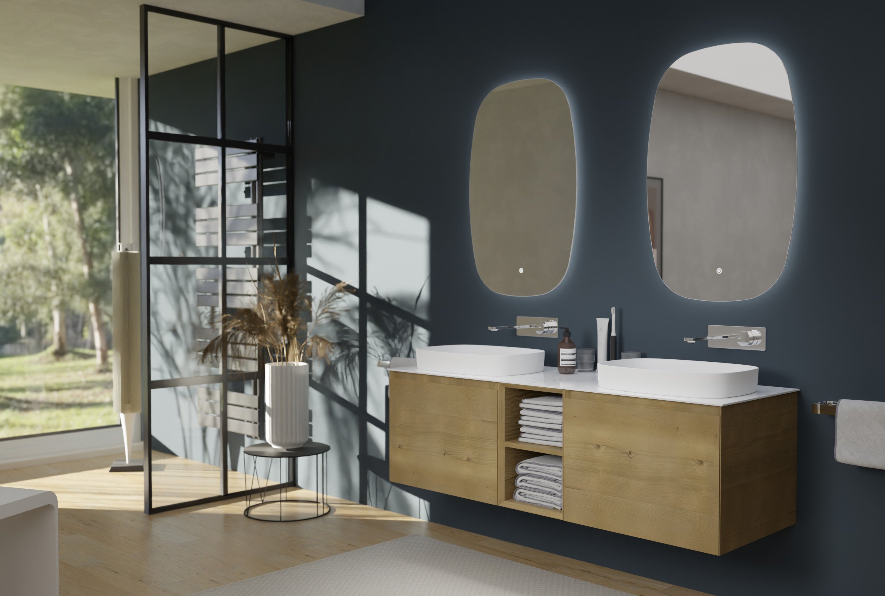 Set di mobili da bagno Inalco 1500 Open Storage incl. lavabo - colore selezionabile