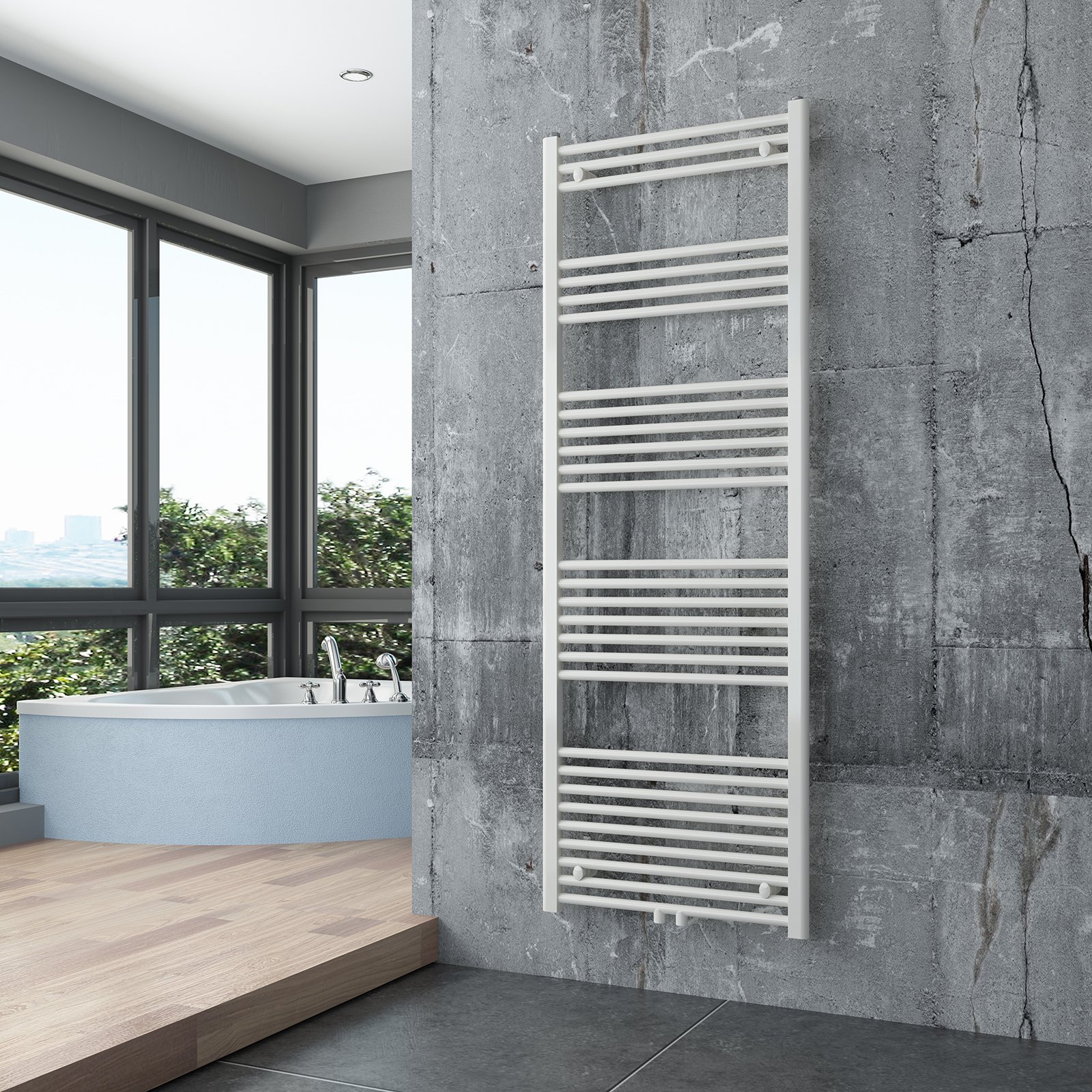 BERNSTEIN Bathroom Straight Heated Towel Rail R18W White available in different sizes Bernstein for only 180.00 von Bernstein Badshop