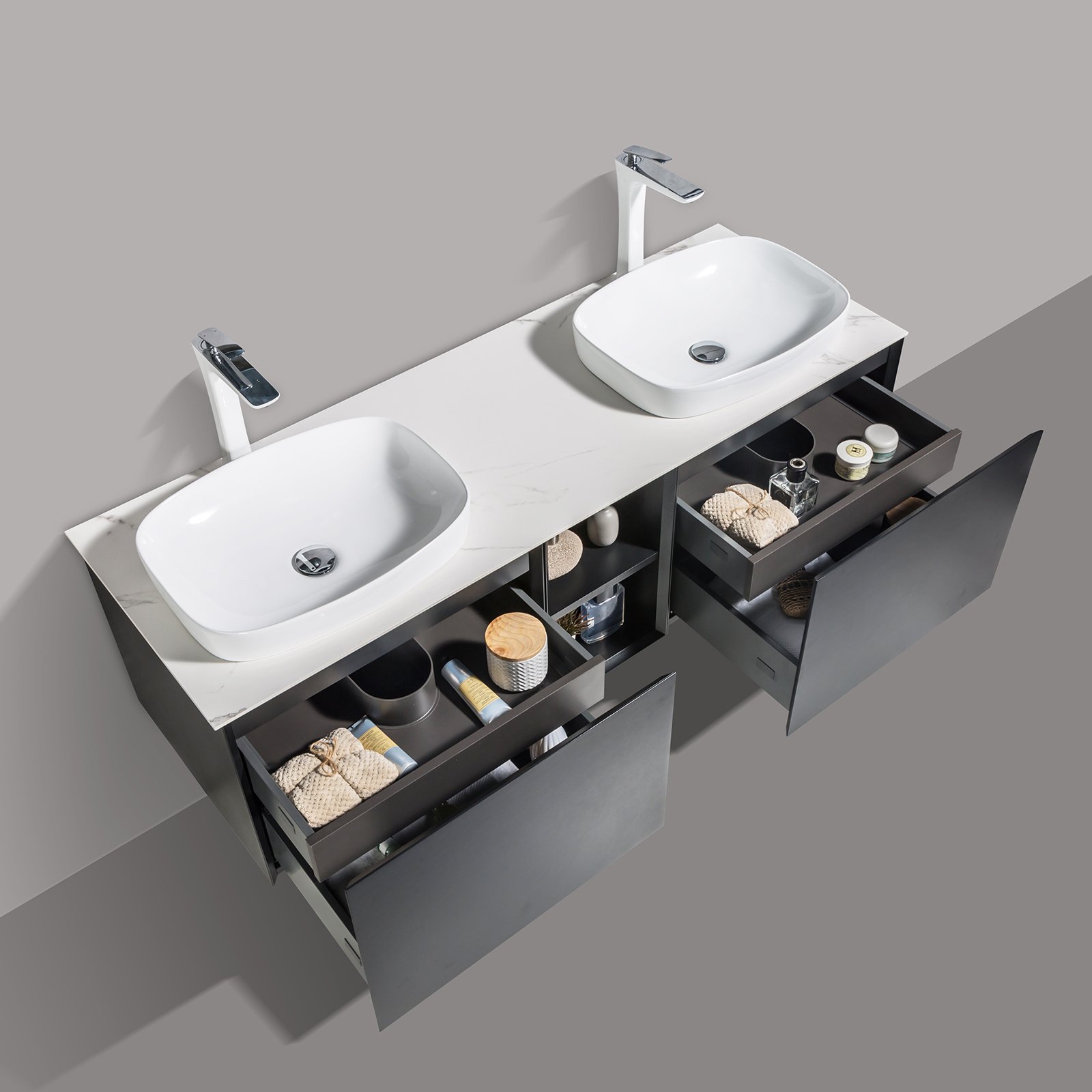 Bathroom furniture set Inalco 1500 Open Storage incl washbasin