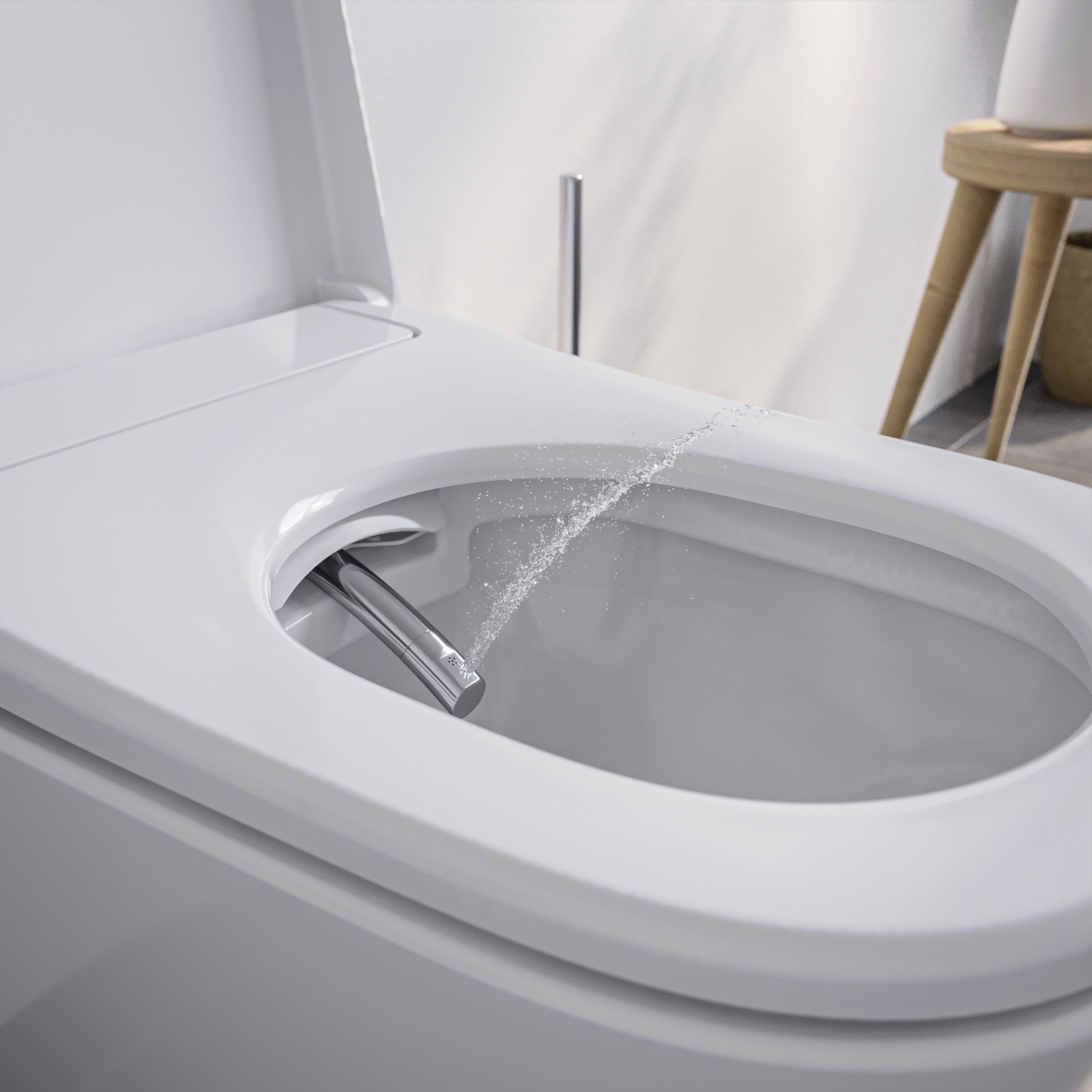 WC japonais lavant PRO 1104 blanc a fond creux sans bride cuvette complete