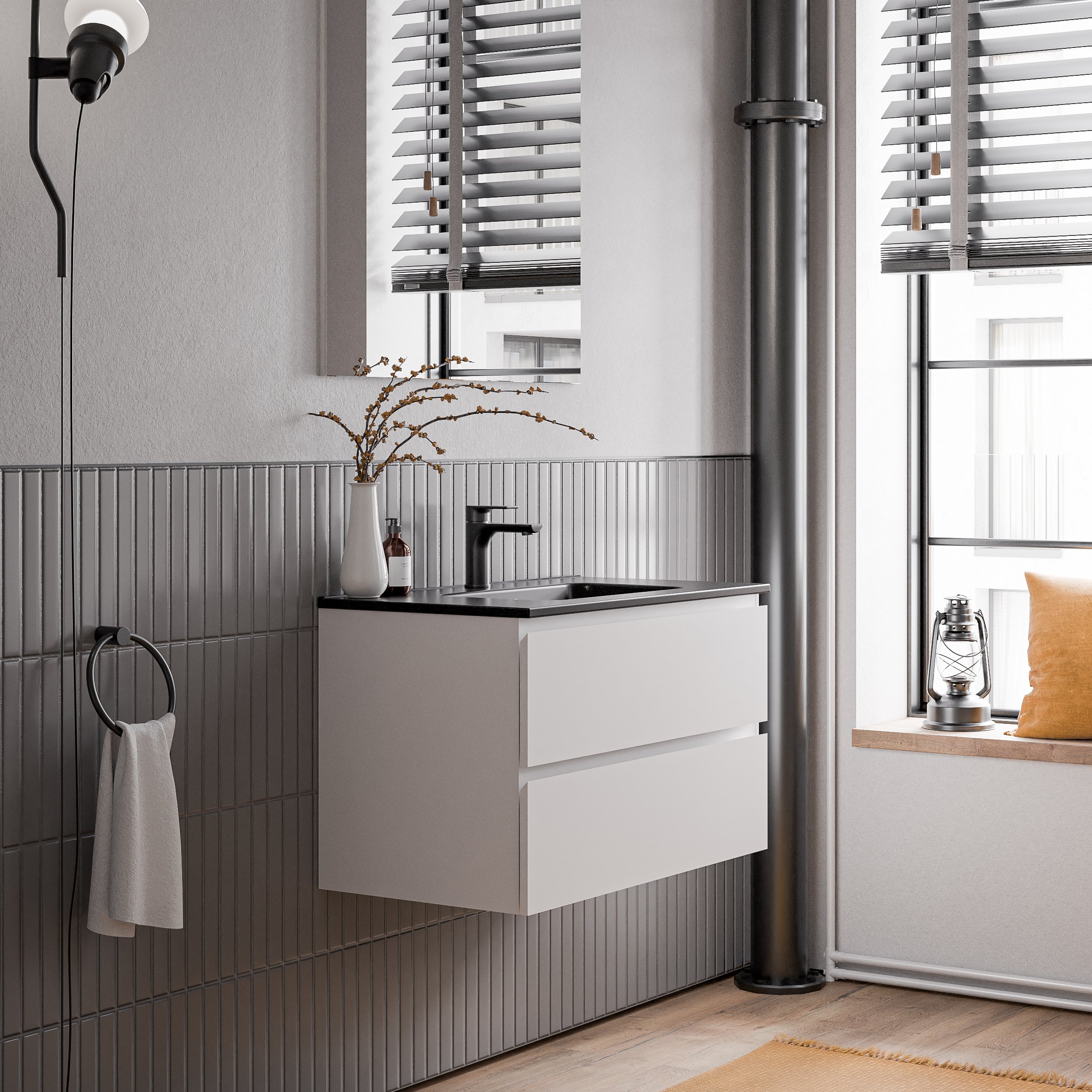 Szafka podumywalkowa AVA 80 cm z umywalką ceramiczną - różne kolory