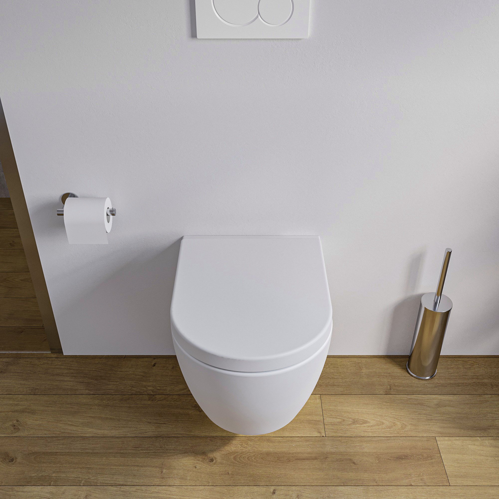 WC suspendu a fond creux sans bride NANO protection abattant Softclose Blanc brillant NT2038