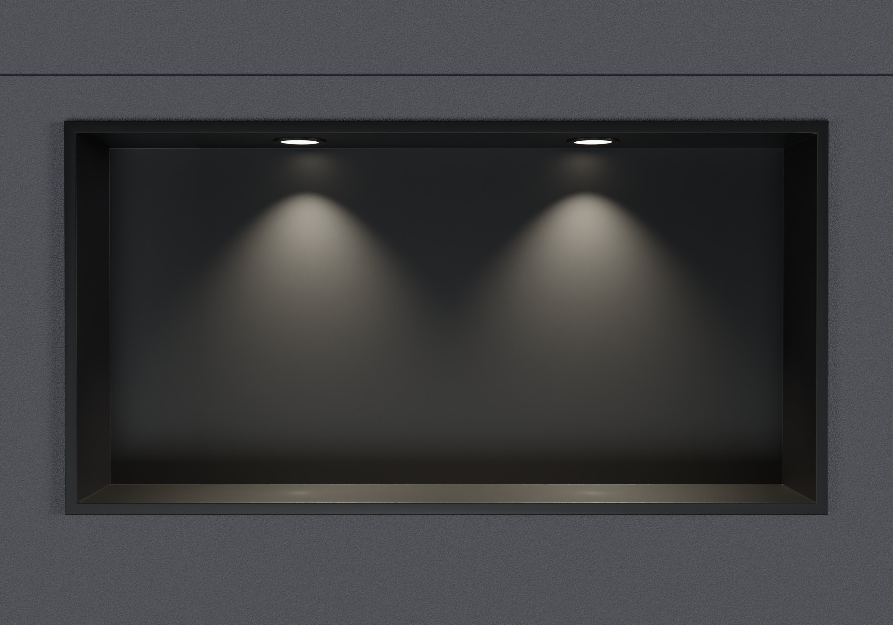 Stainless steel wall niche NT306010X with LED spot - 30 x 60 x 10 cm (H x W x D) - selectable colour
