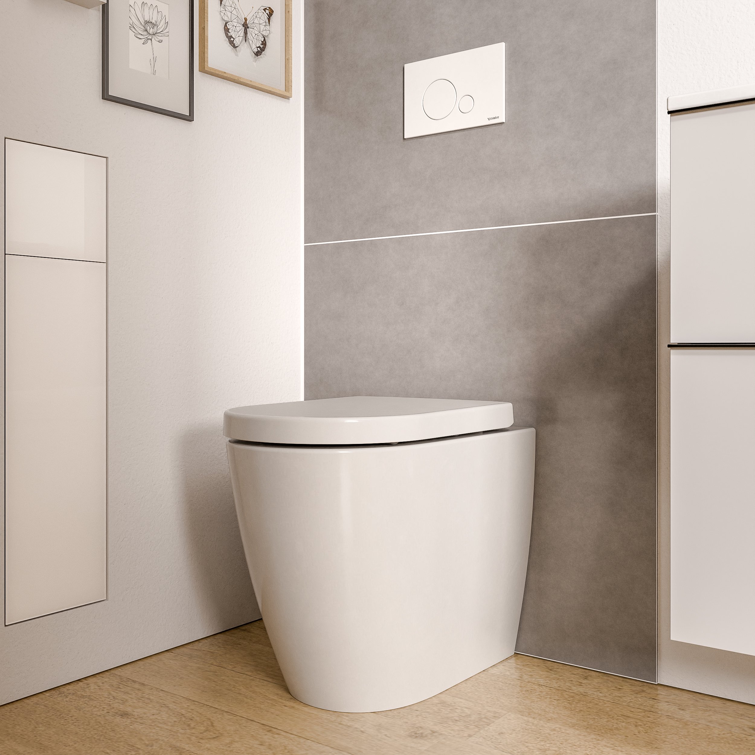 Rimless WC VIREO inkl. softclose WC-sæde med softclose-mekanisme - i blank hvid