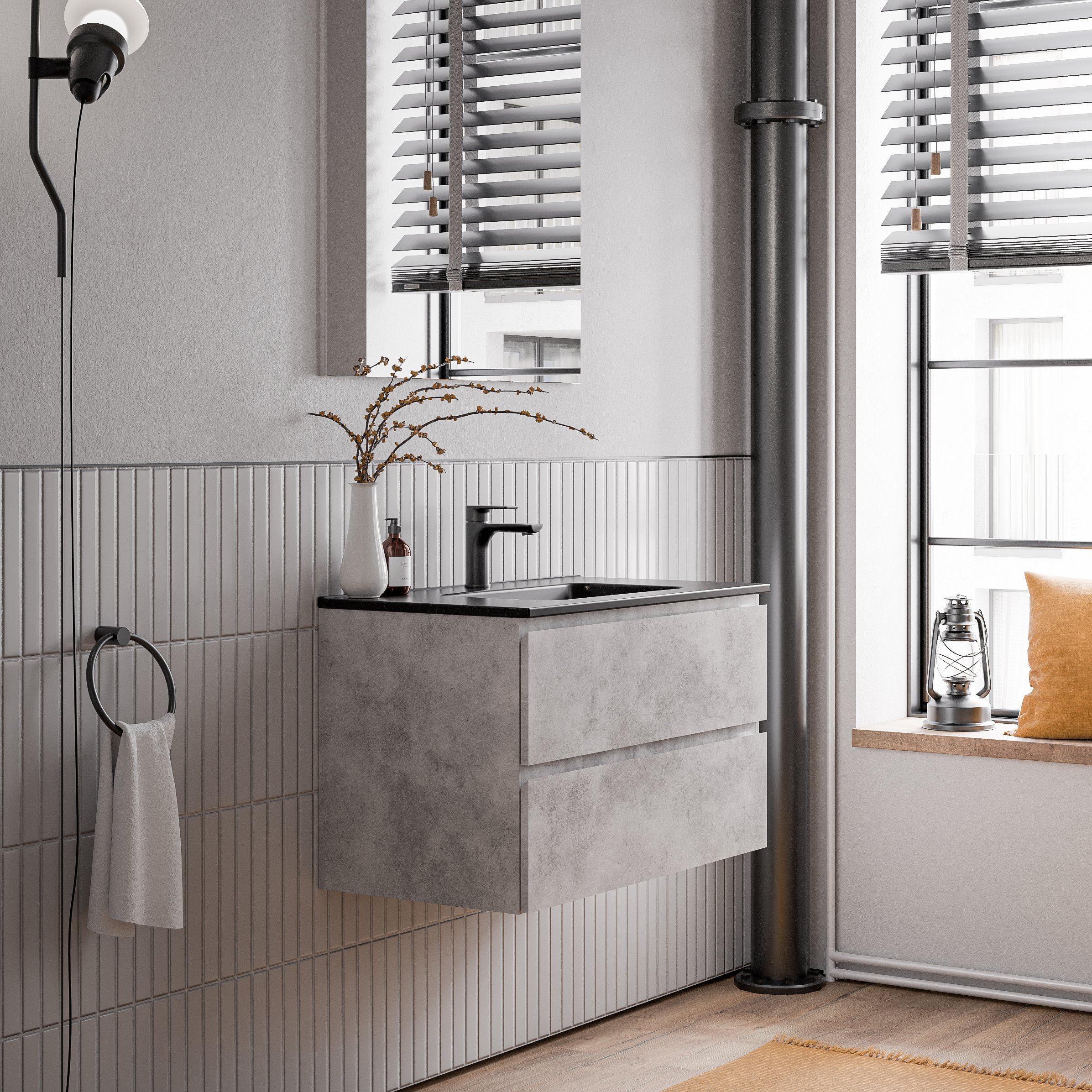 Szafka podumywalkowa AVA 80 cm z umywalką ceramiczną - różne kolory