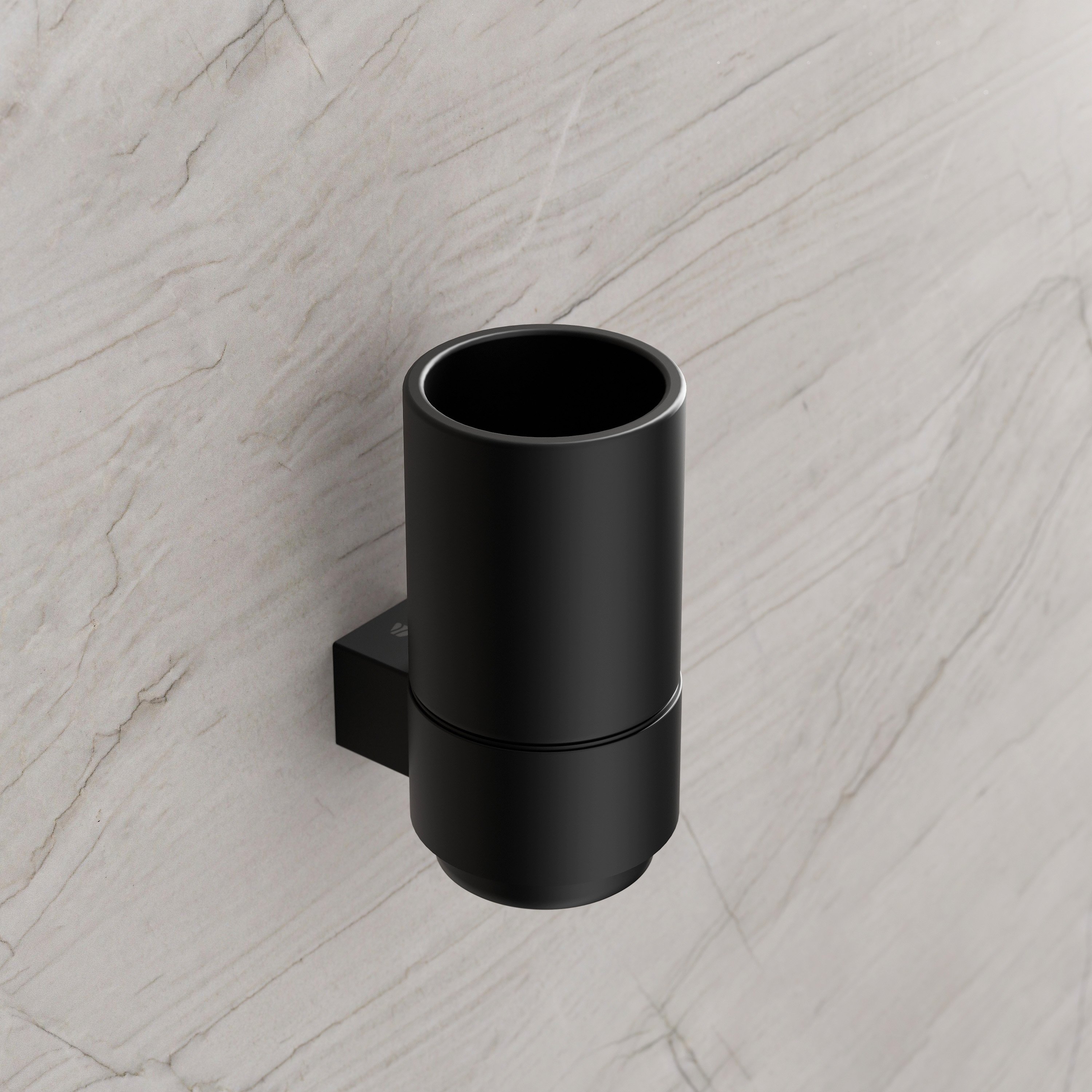 Toothbrush tumbler OLA - Ceramic / Stainless steel - approx. 6.5 x 9 x 13 cm