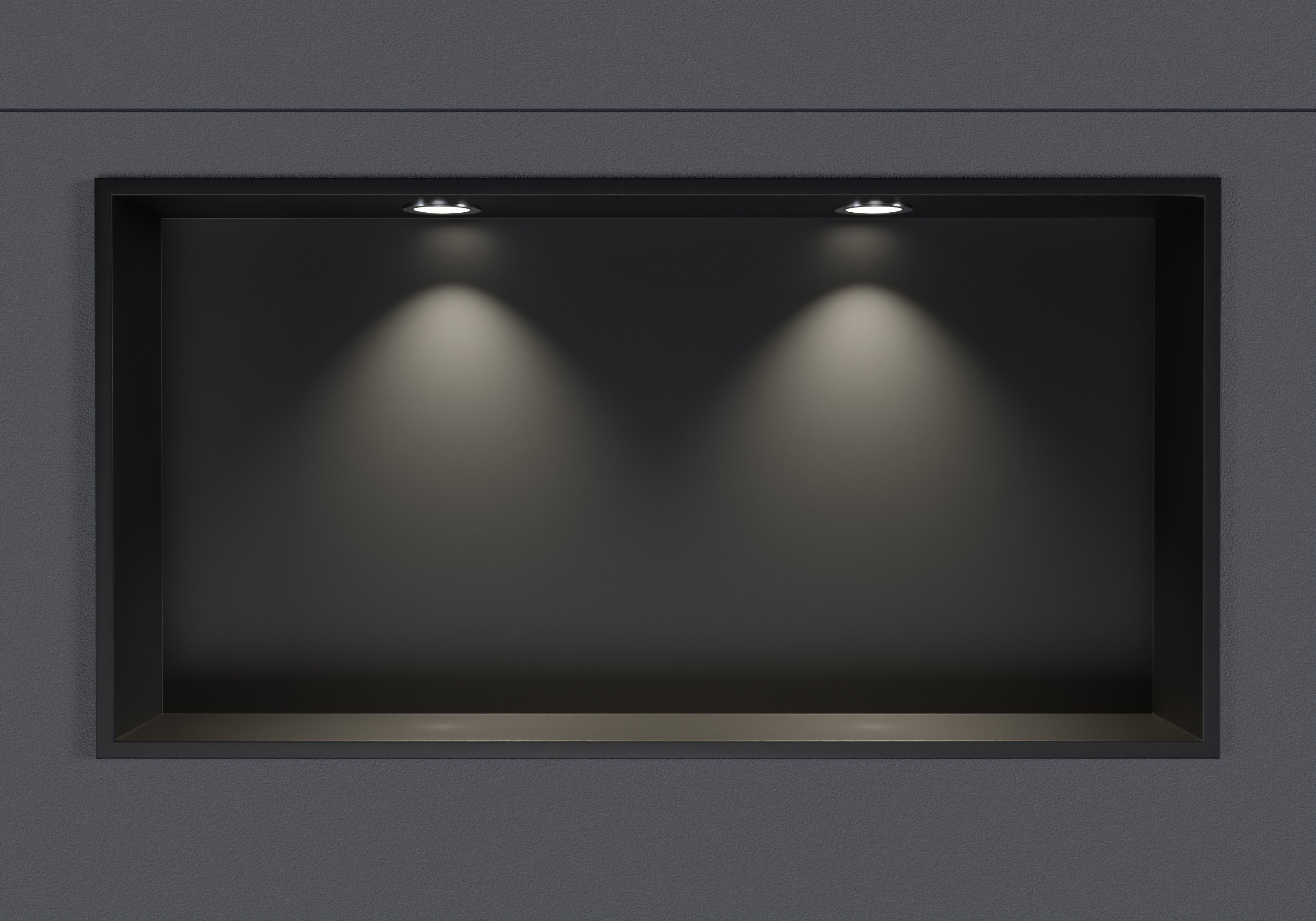 Stainless steel wall niche NT206010X with LED spot - 20 x 60 x 10 cm (H x W x D) - colour selectable