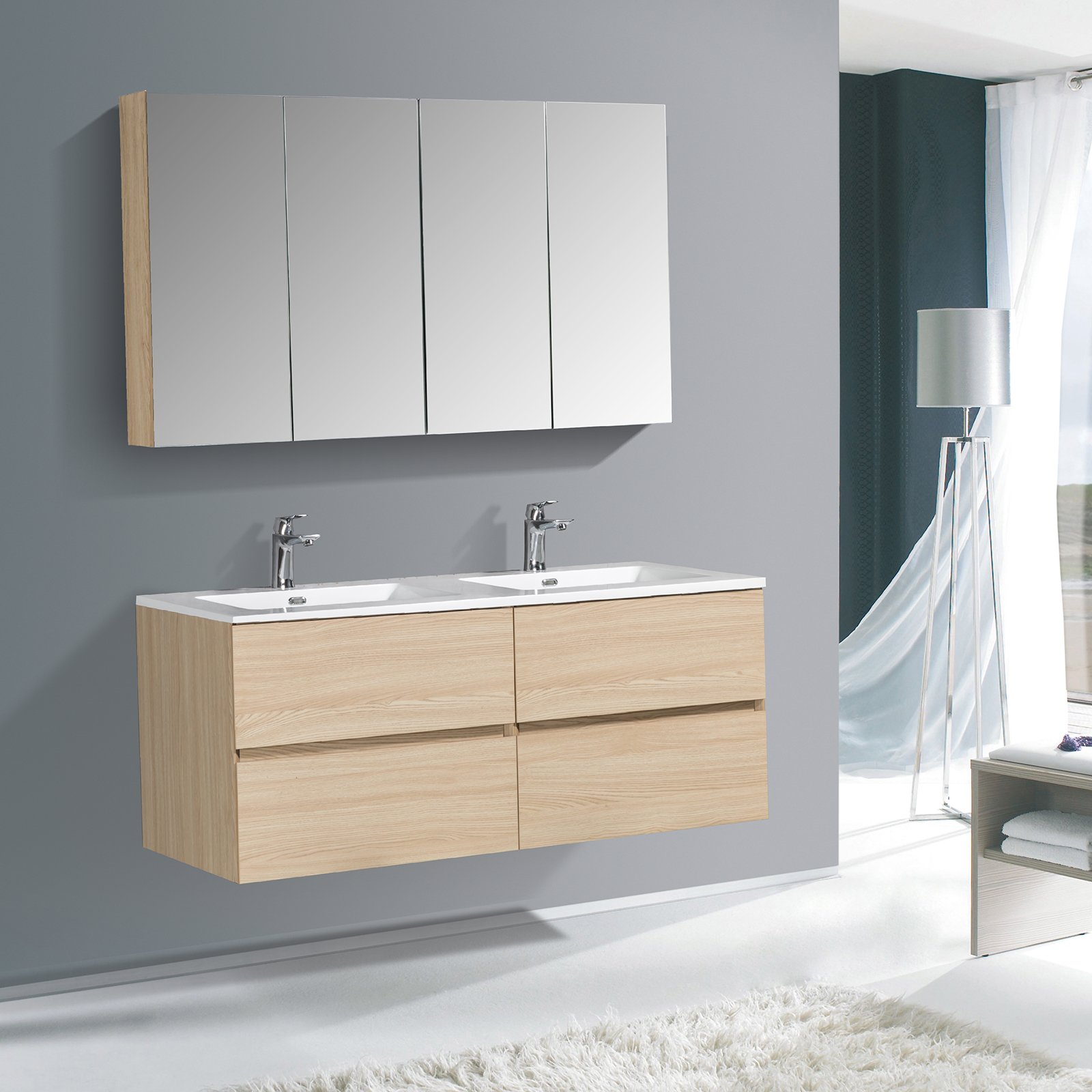 Mobile da bagno EDGE 1300 con lavabo - colore selezionabile