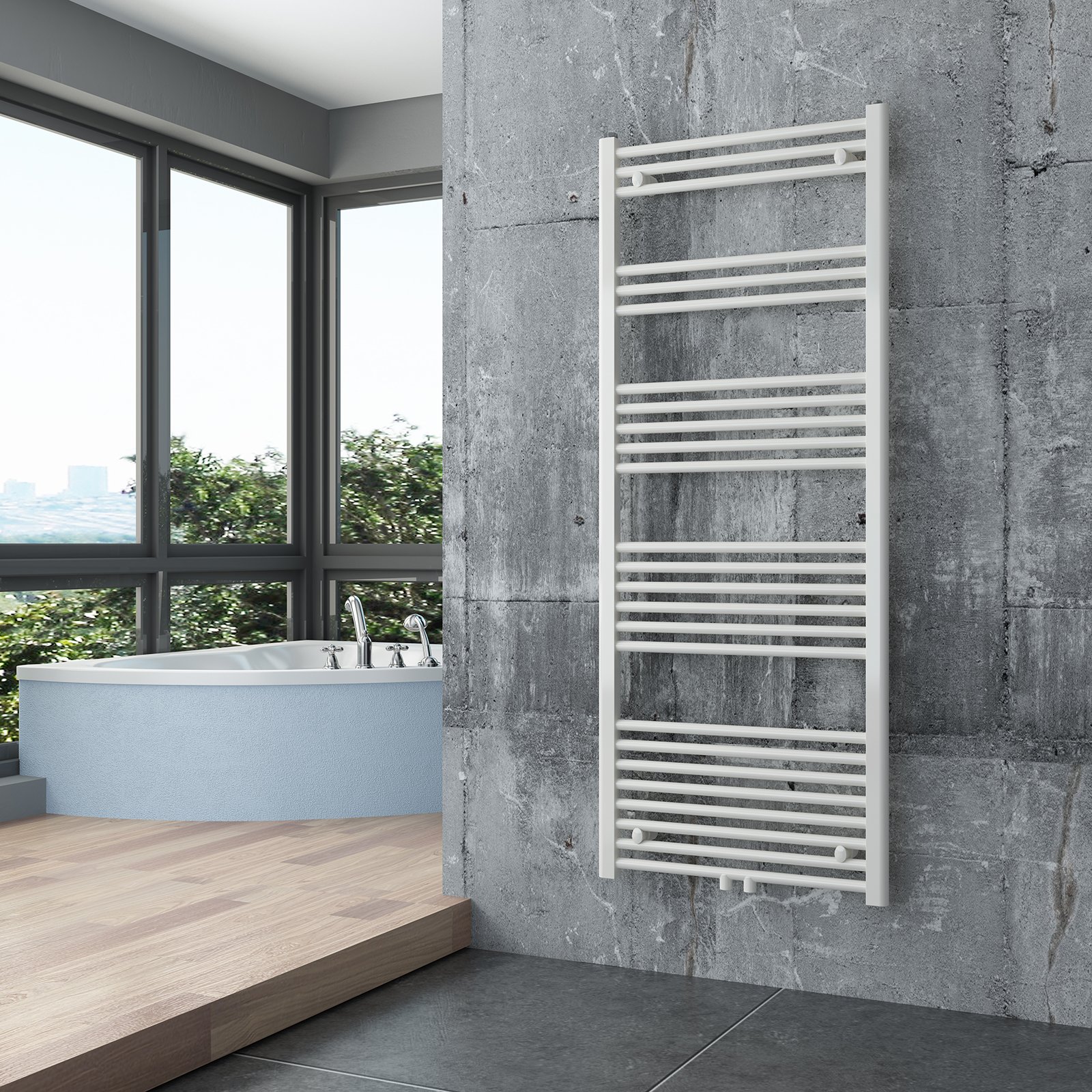 BERNSTEIN Bathroom Straight Heated Towel Rail R18W White available in different sizes Bernstein for only 169.00 von Bernstein Badshop