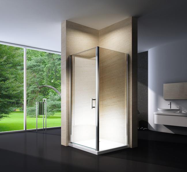 Corner shower cabin EX416 - corner entrance - 8mm safety NANO Glass - 100 x 100 x 195cm