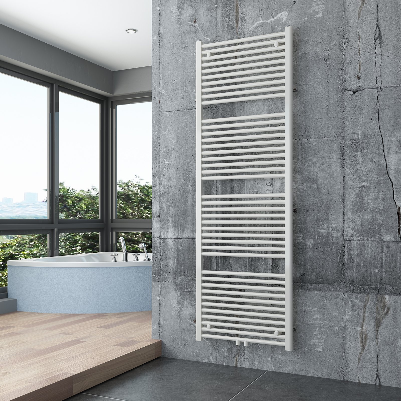 Straight heated towel rails outlet