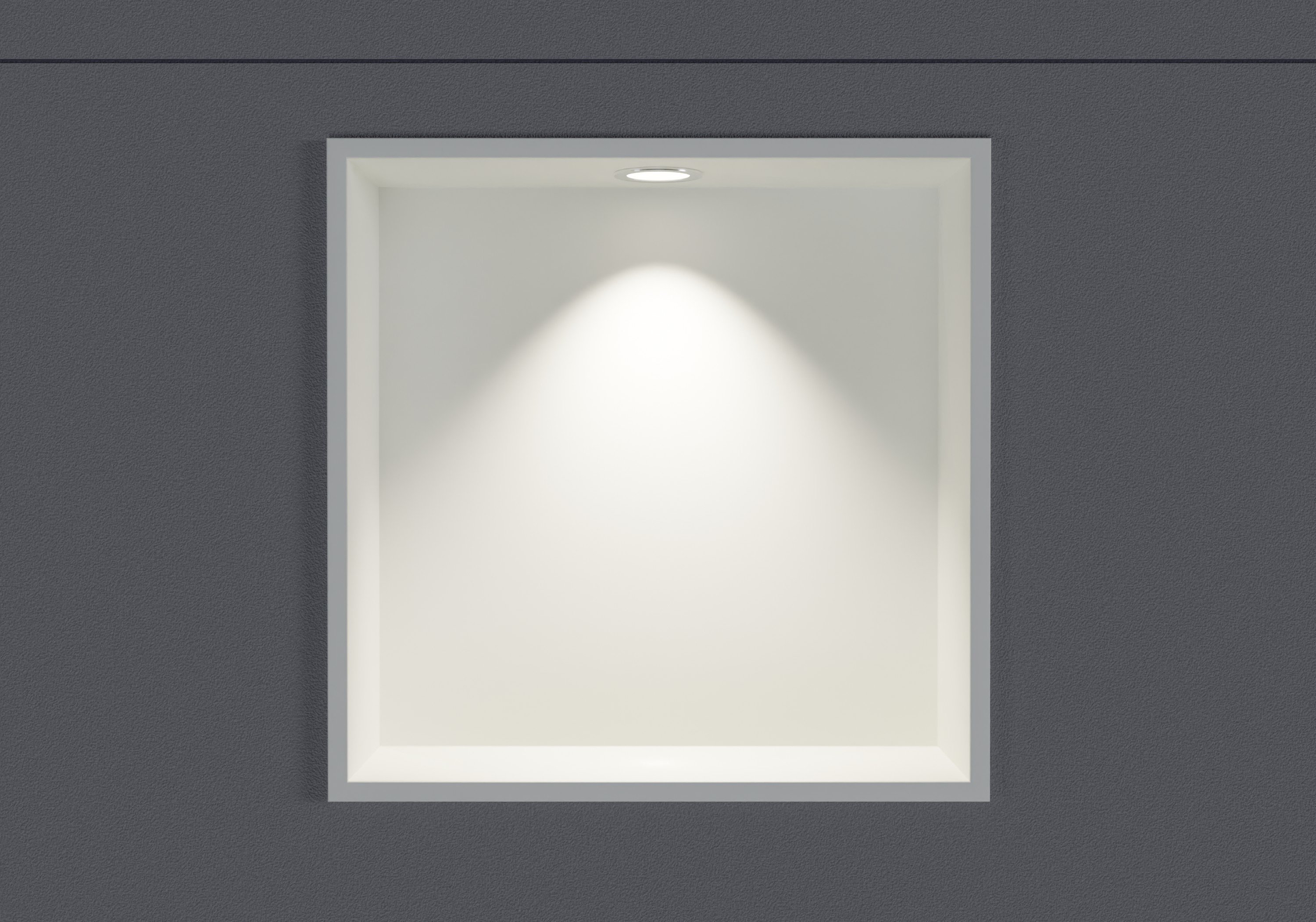 Stainless steel wall niche NT303010X with LED spot - 30 x 30 x 10 cm (H x W x D) - colour selectable