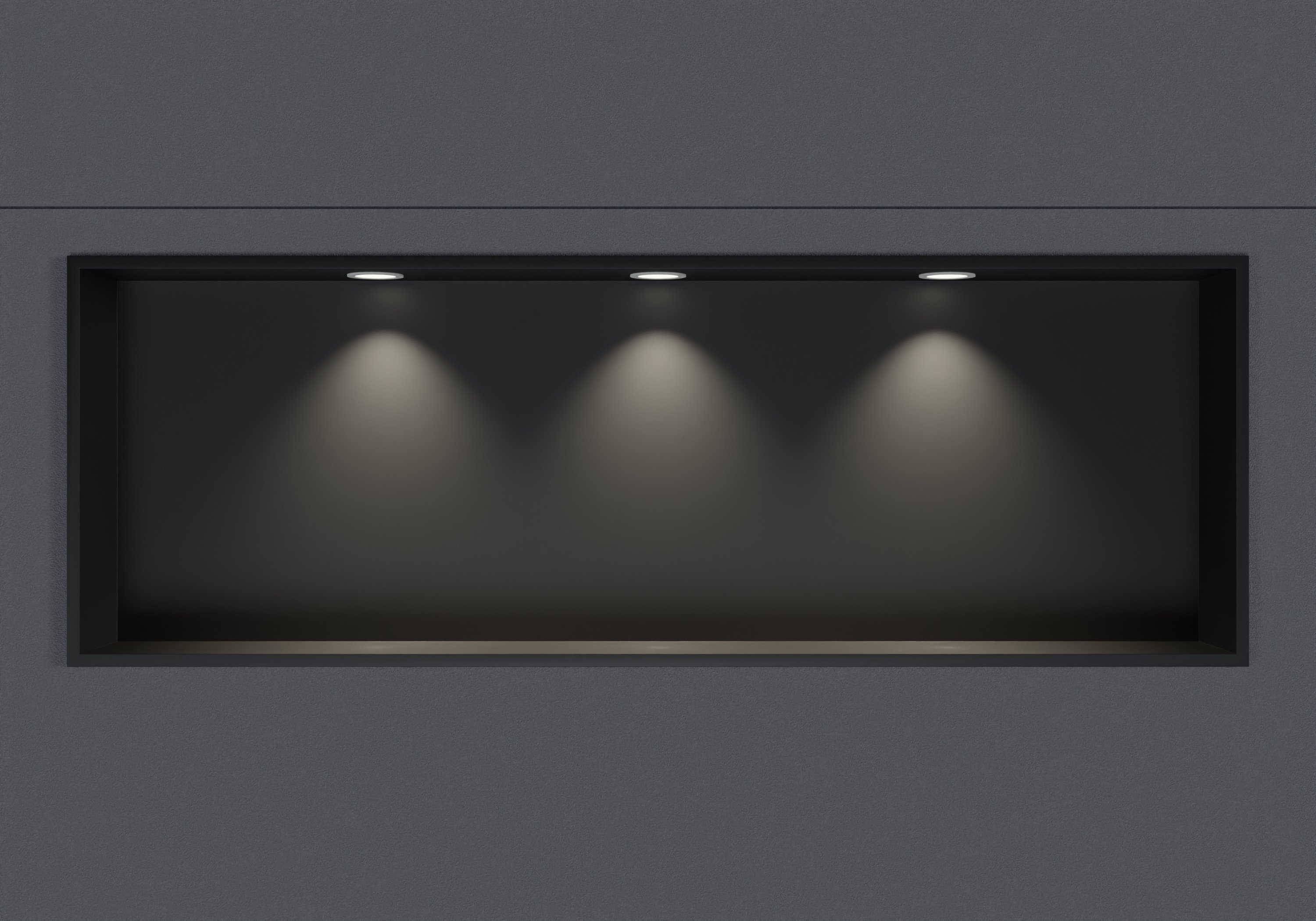 Stainless steel wall niche NT309010X with LED spot - 30 x 90 x 10 cm (H x W x D) - colour selectable