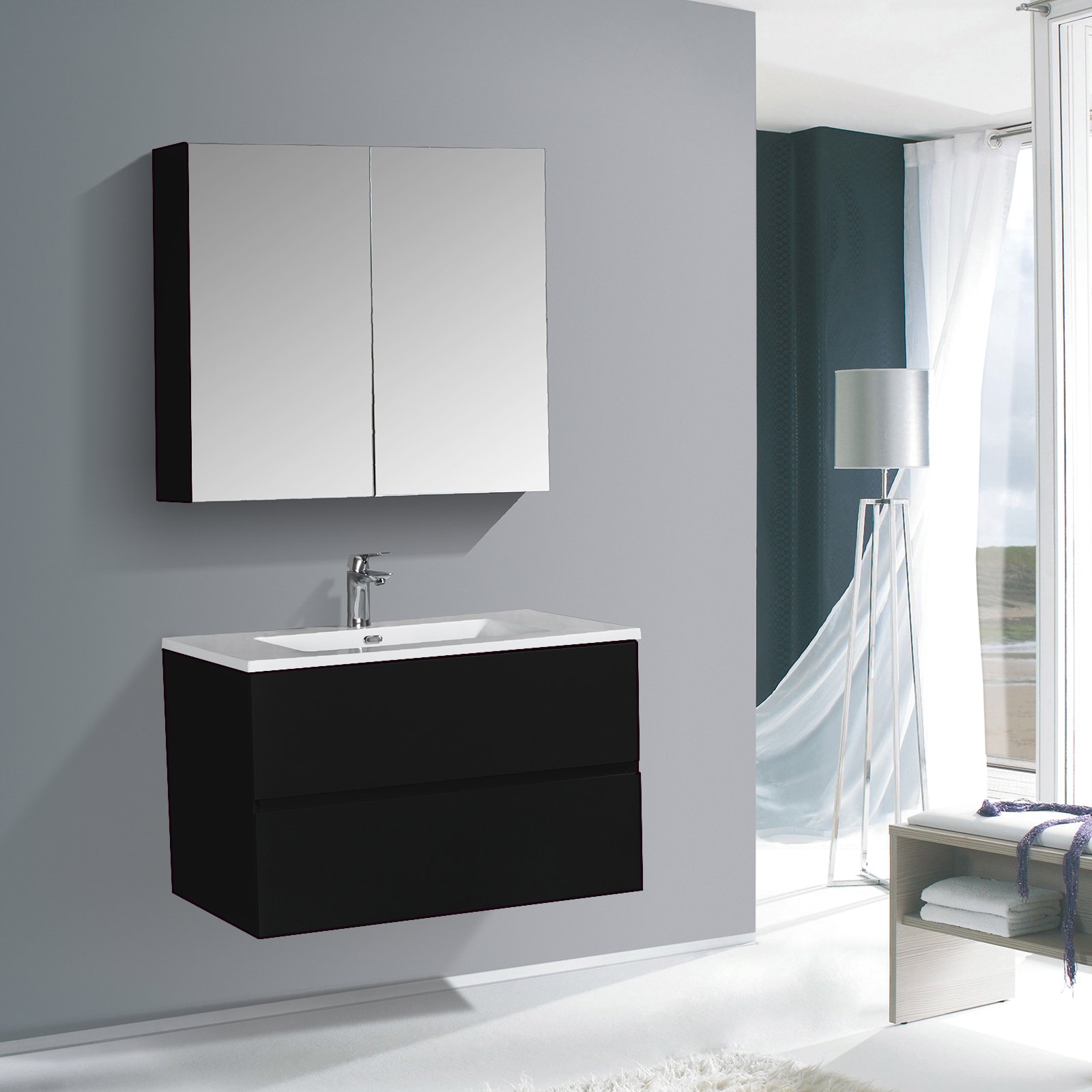 Badkamermeubelset EDGE 850 met wastafel - kleur selecteerbaar