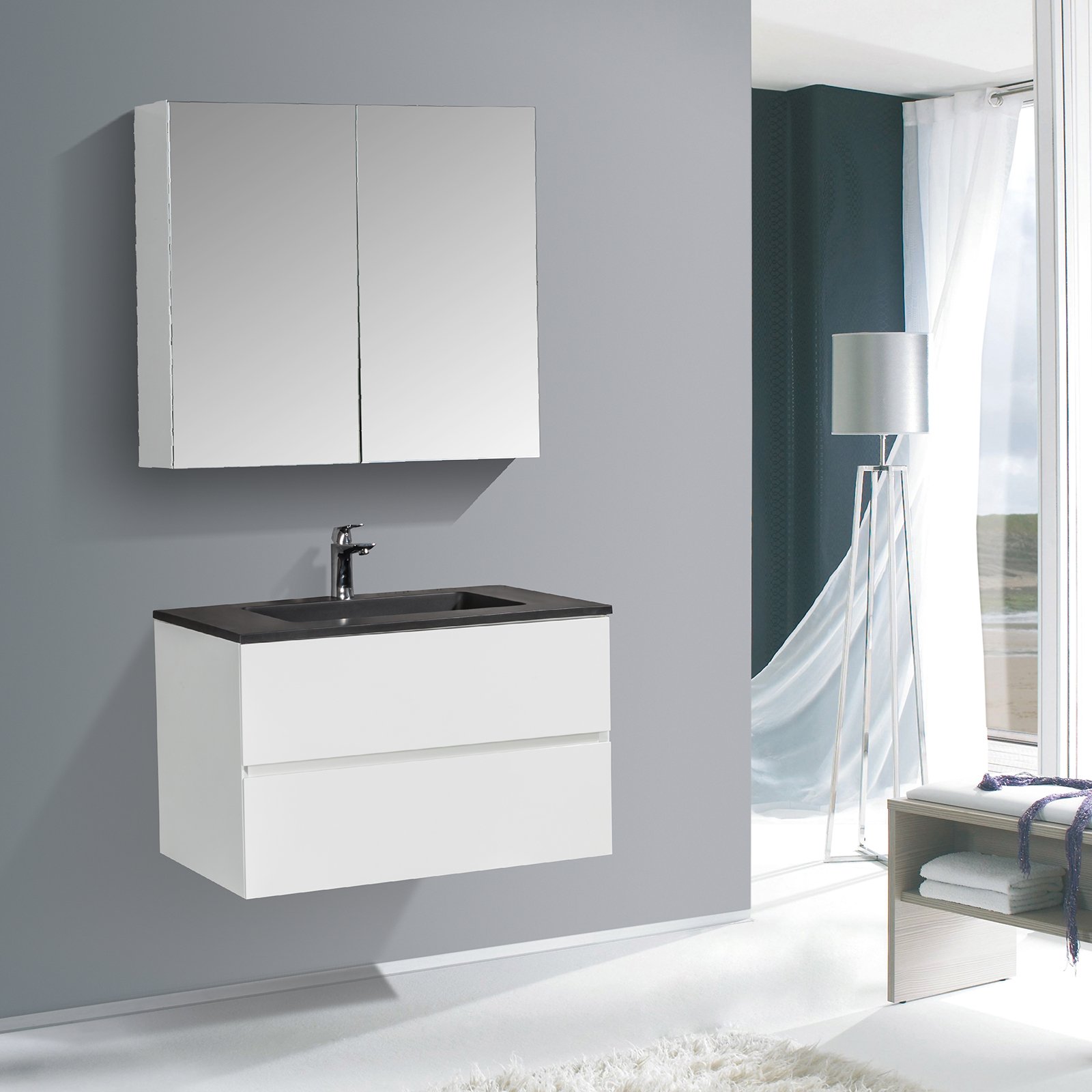 Badkamermeubelset EDGE 850 met wastafel - kleur selecteerbaar
