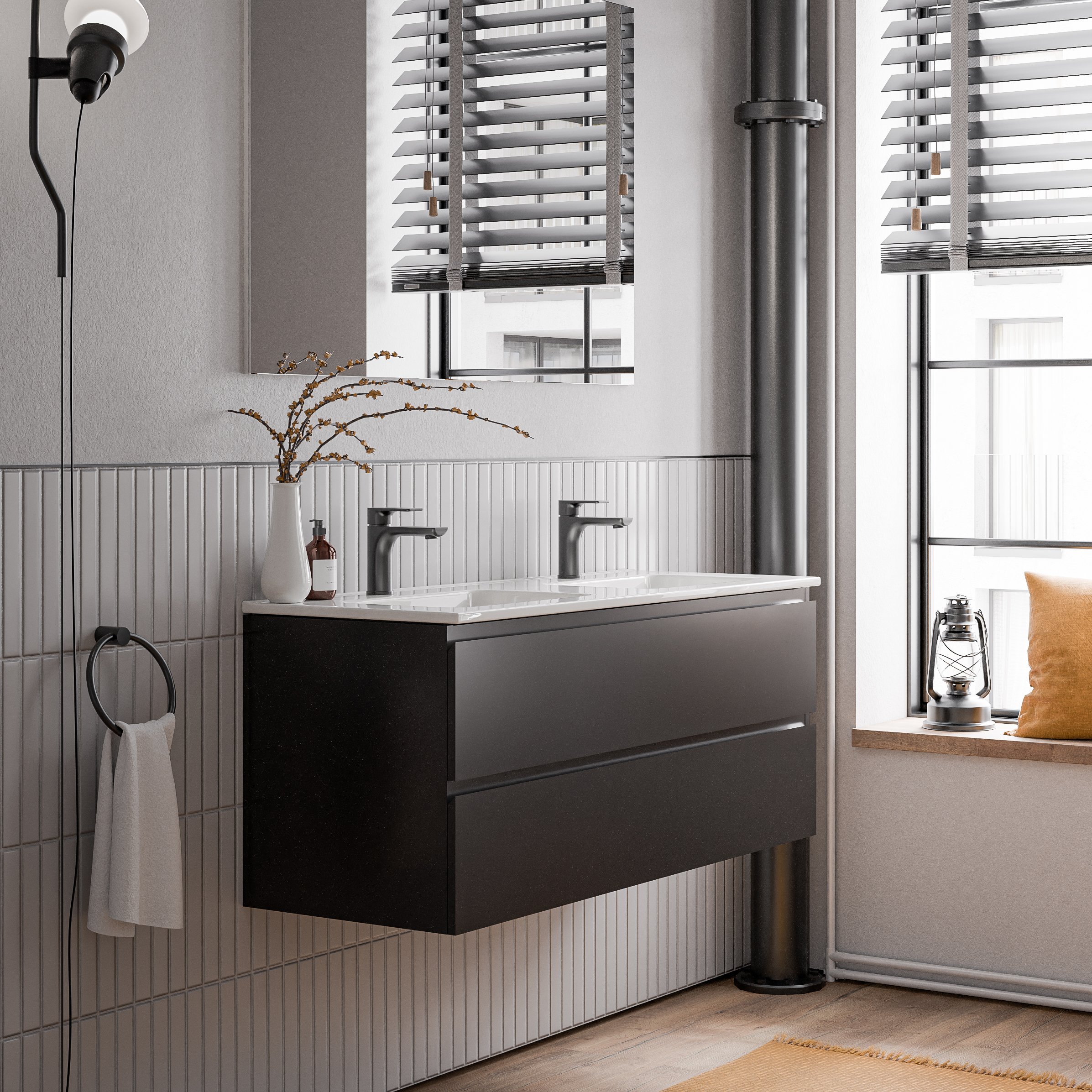 Mobiletto AVA 120 cm con lavabo in ceramica - colore selezionabile