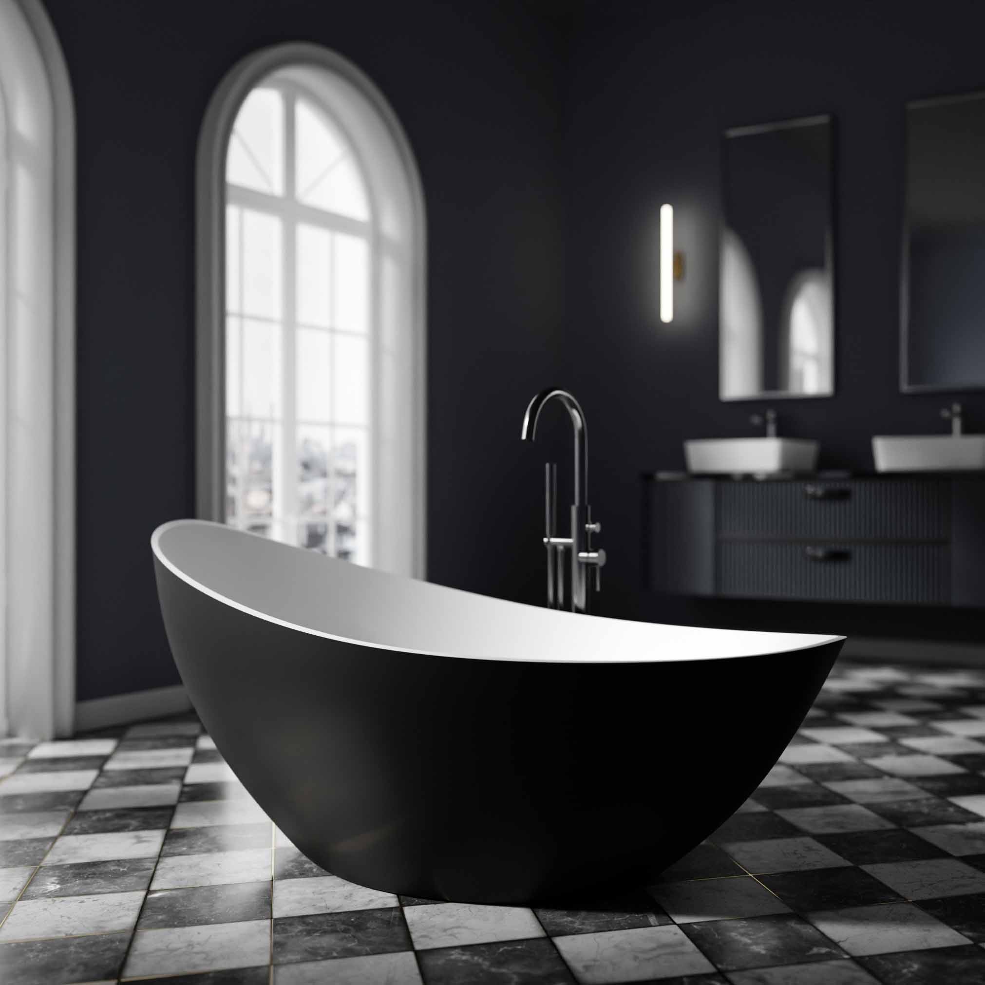 Freestanding bathtub VICE 2.0 Acrylic - 183,5 x 78,5 x 76,9 cm - colour selectable