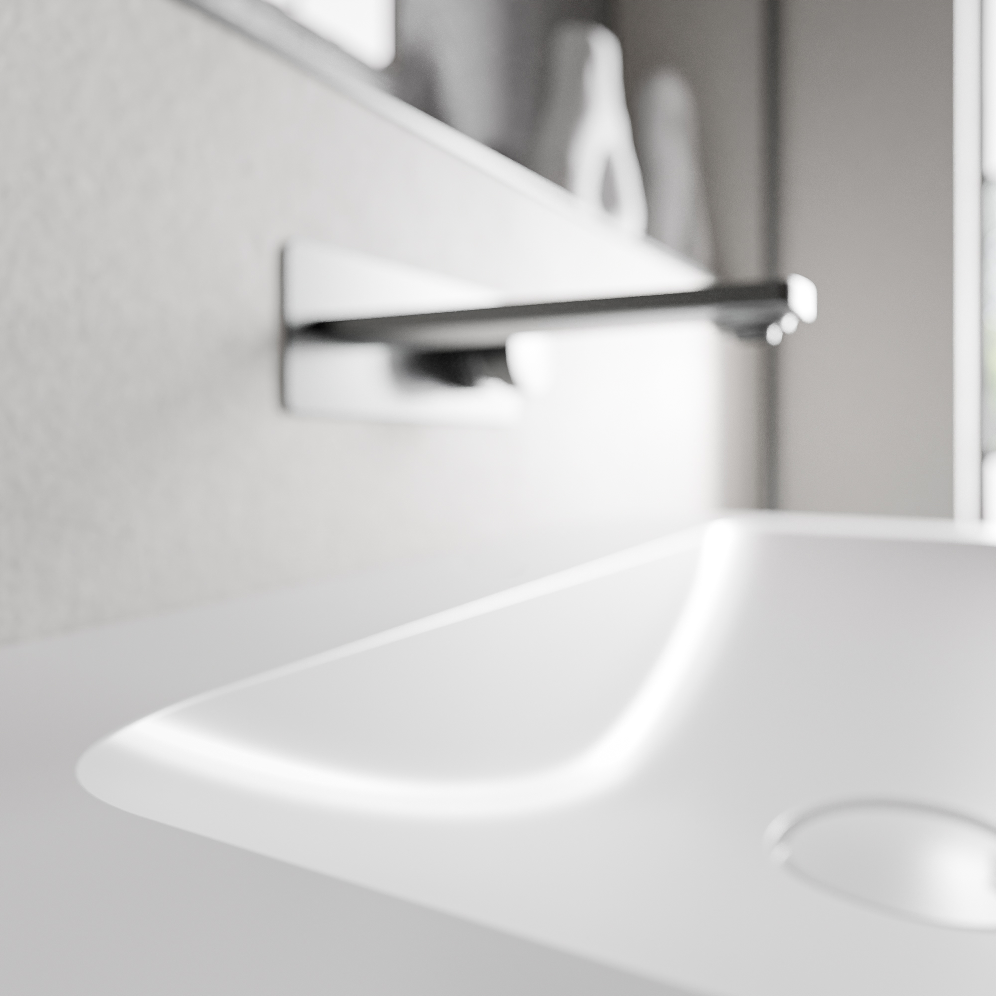 Móvel de toucador AVA 80 cm com lavatório de fundição mineral CREAM - cor selecionável Móvel de toucador AVA 80 cm com lavatório de fundição mineral CREAM - cor selecionável