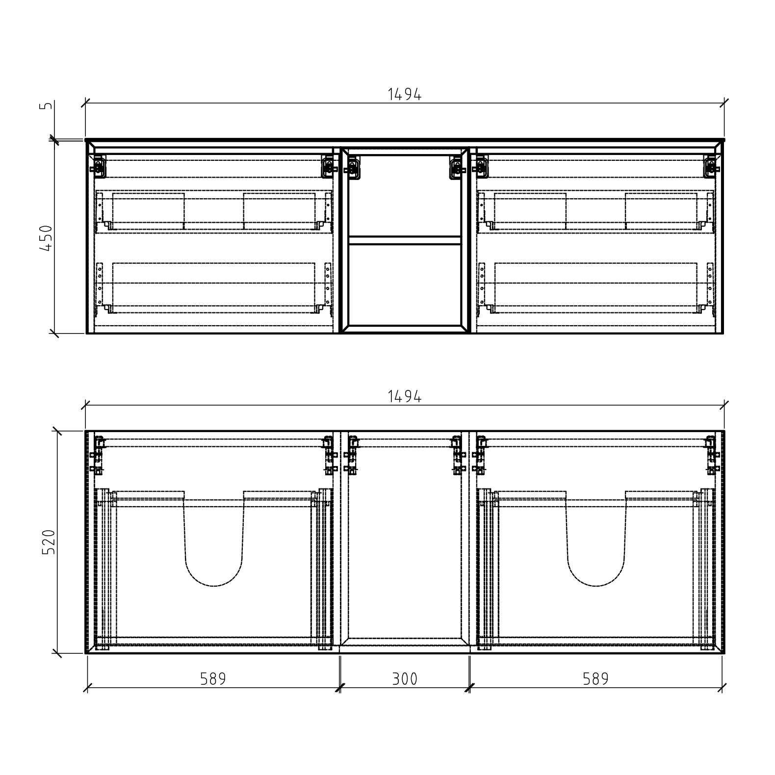 Badkamermeubelset Inalco 1500 Open Storage incl. aanrechtblad van mineraal gegoten - kleur naar keuze Badkamermeubelset Inalco 1500 Open Storage incl. aanrechtblad van mineraal gegoten - kleur naar keuze