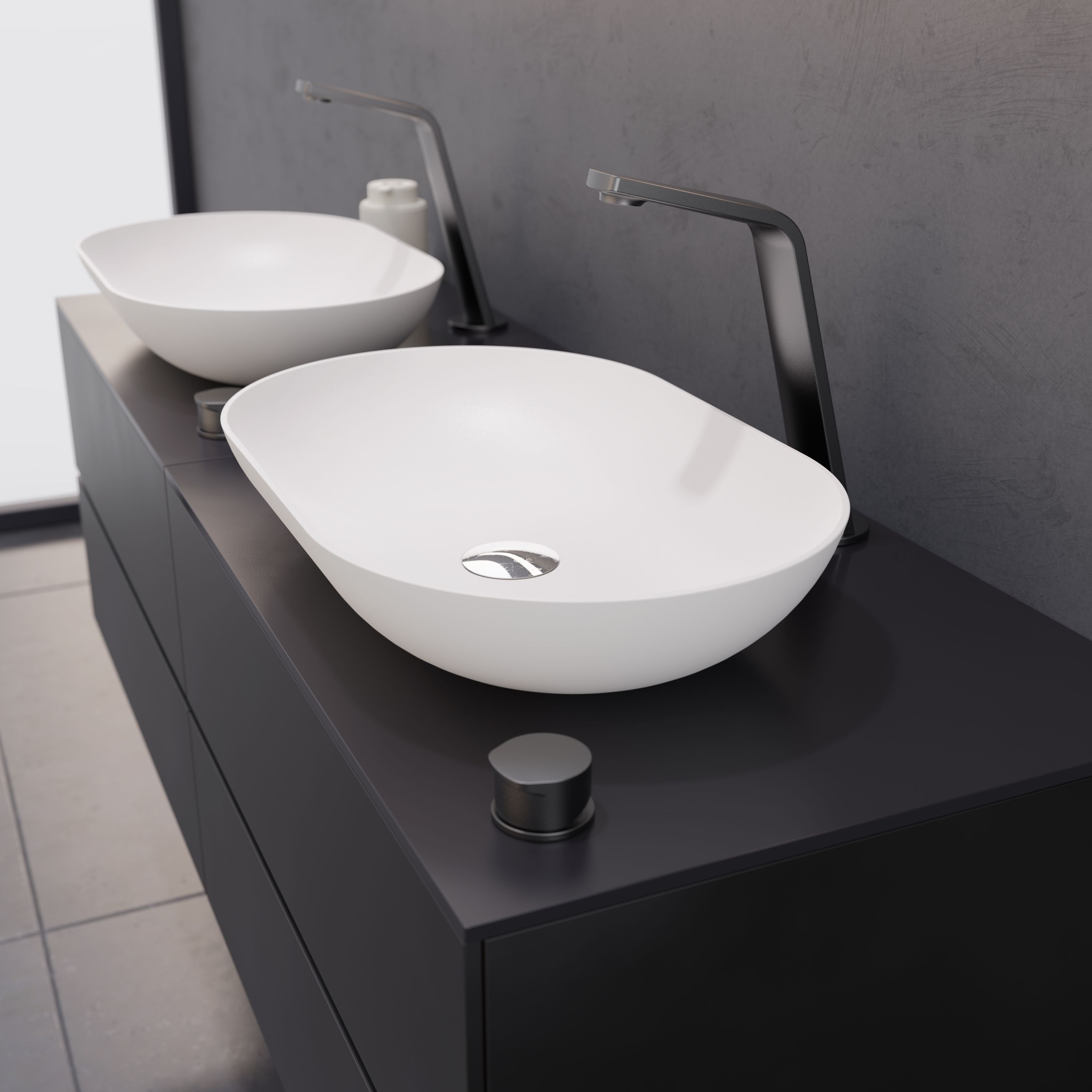 Hoge wastafelkraan XELO-Flex 260 - uitzonderlijk design - gunmetal Hoge wastafelkraan XELO-Flex 260 - uitzonderlijk design - gunmetal