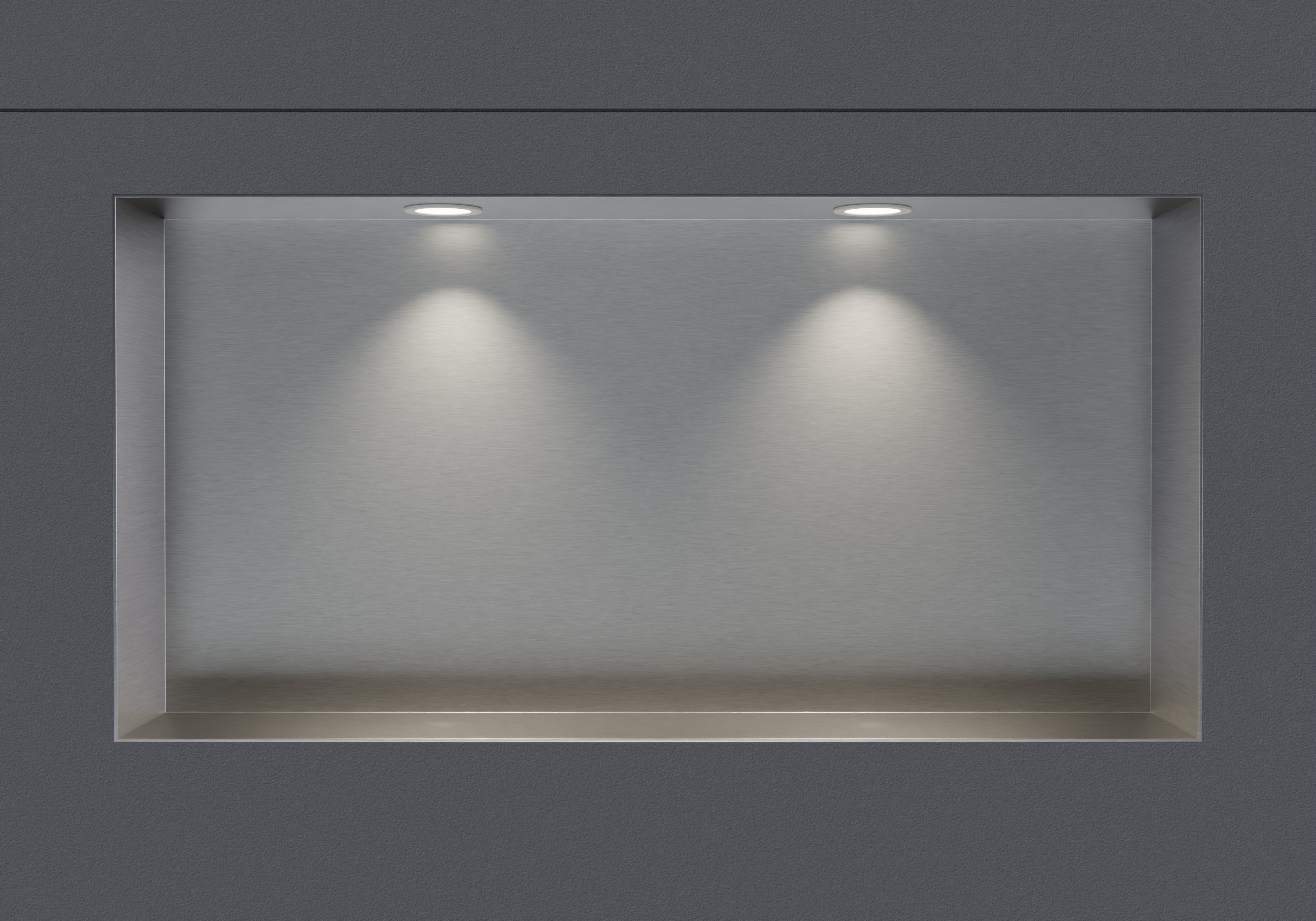 Inbouwnis NT306010X rvs randloos met LED verlichting - 30 x 60 x 10 cm (H x B x D) - selecteerbare kleur
