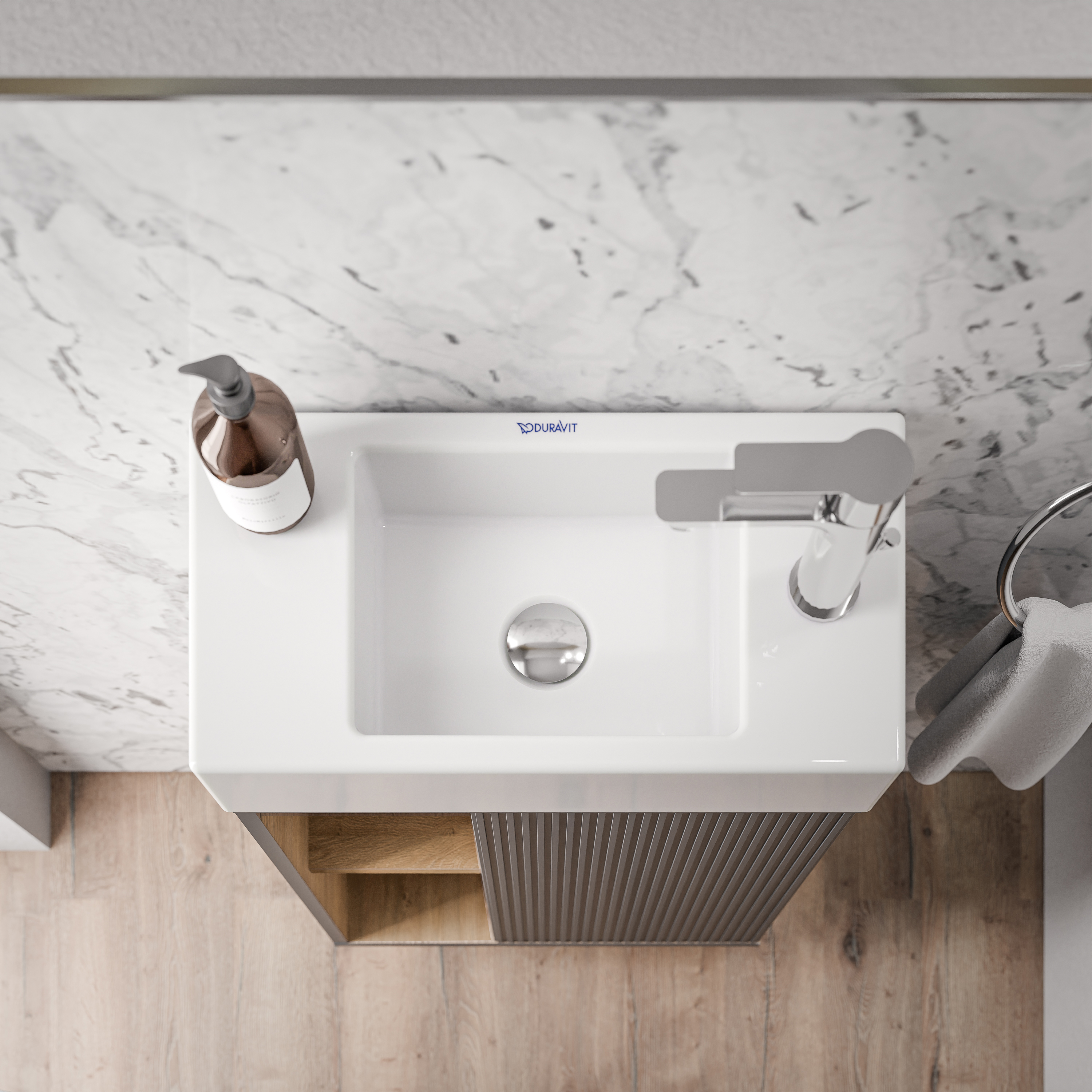 BELDIVO mueble bajo lavabo 50cm con lavabo blanco - puerta bisagra derecha - color a elegir BELDIVO mueble bajo lavabo 50cm con lavabo blanco - puerta bisagra derecha - color a elegir