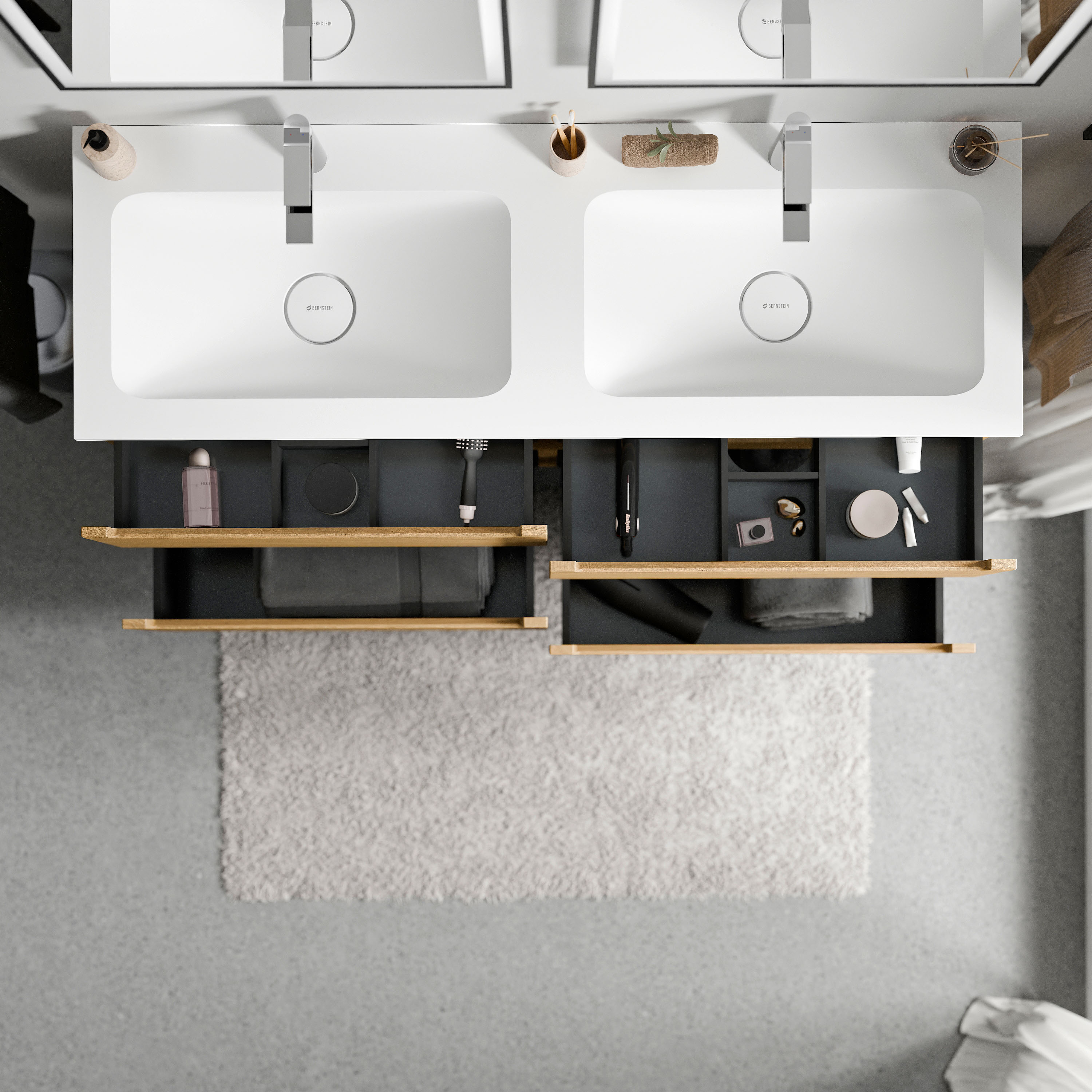 VIREO base unit 120 cm with mineral cast washbasin CREAM - colour selectable 167103