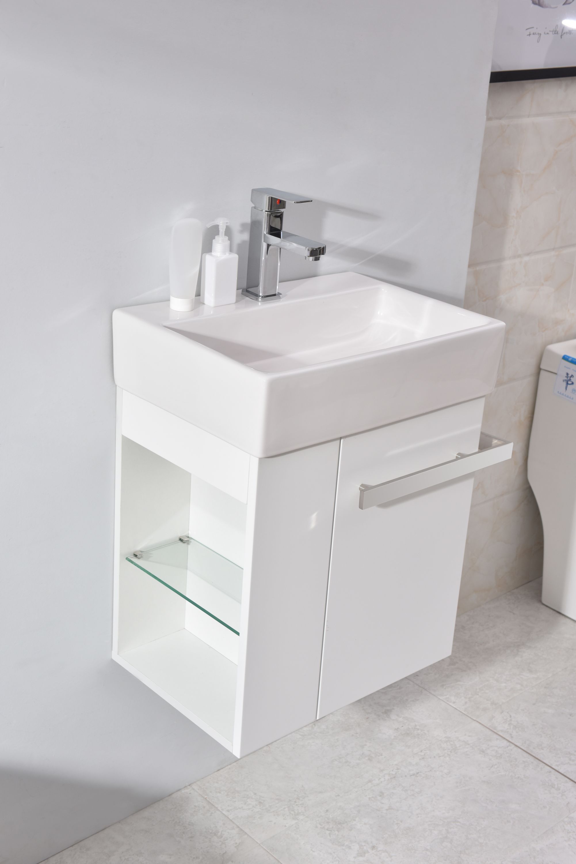 Bathroom furniture set Compact 500 for guest WC with washbasin - colour selectable Bathroom furniture set Compact 500 for guest WC with washbasin - colour selectable