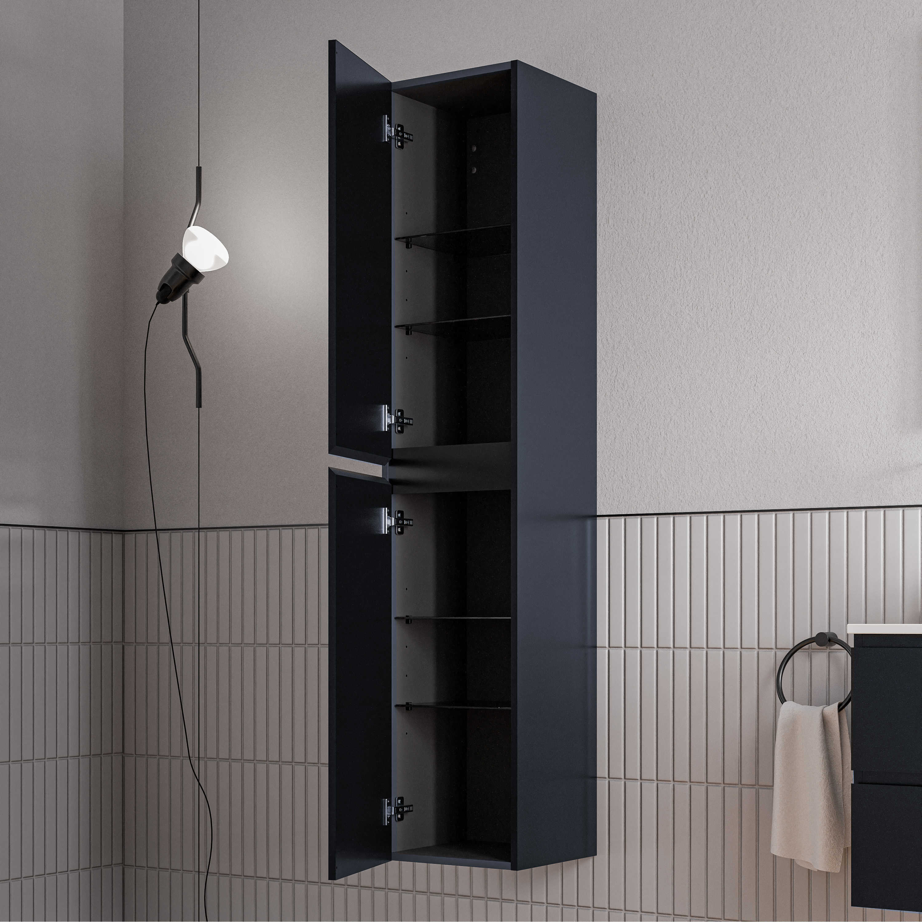 Badkamer hoge kast AVA - flexibele montage - 35 x 170 x 35cm - kleur selecteerbaar 168605