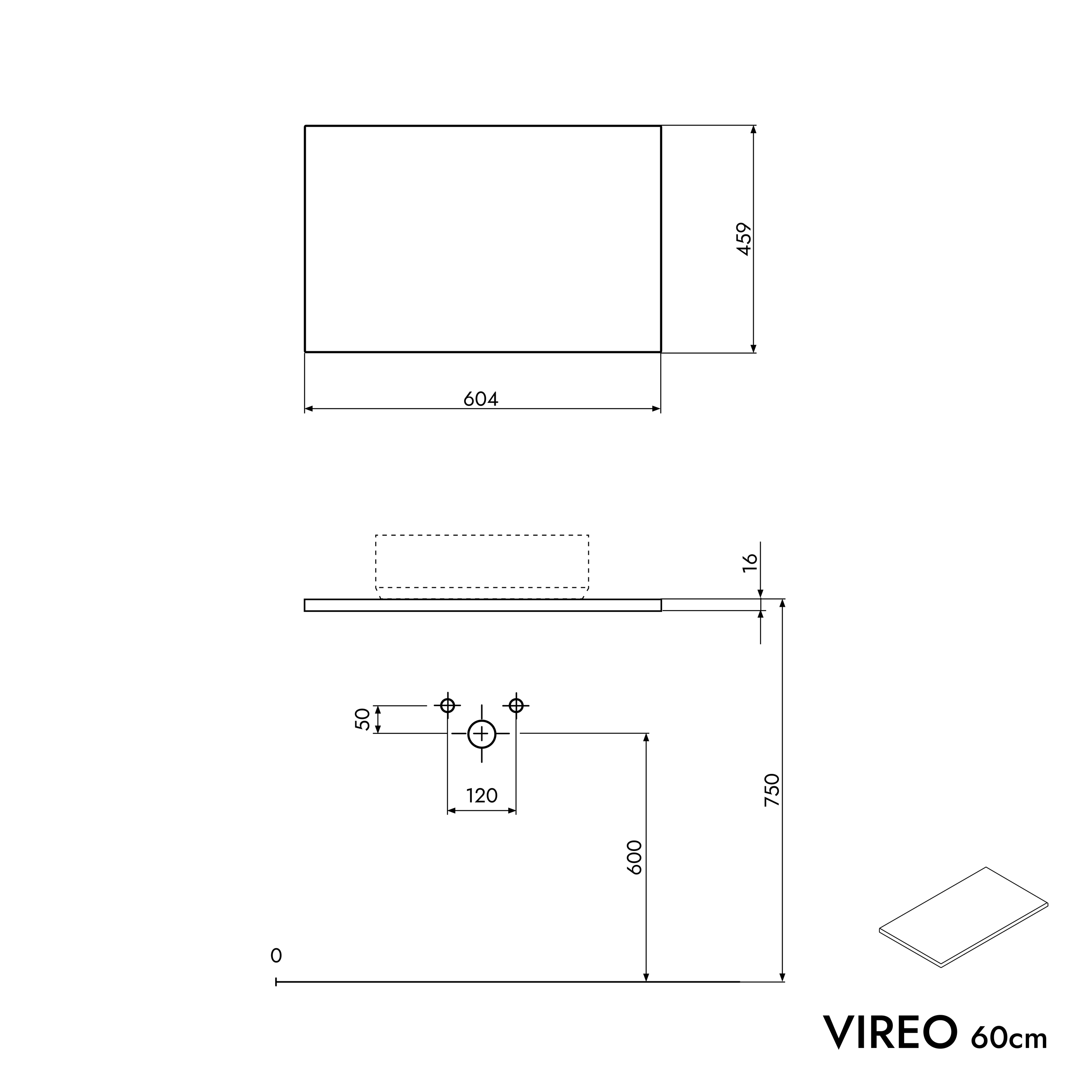 Mueble bajo lavabo VIREO 60 cm para lavabo sobre encimera - color seleccionable 166988,166989,166990,166991,166992,166993,166994,166995,166996