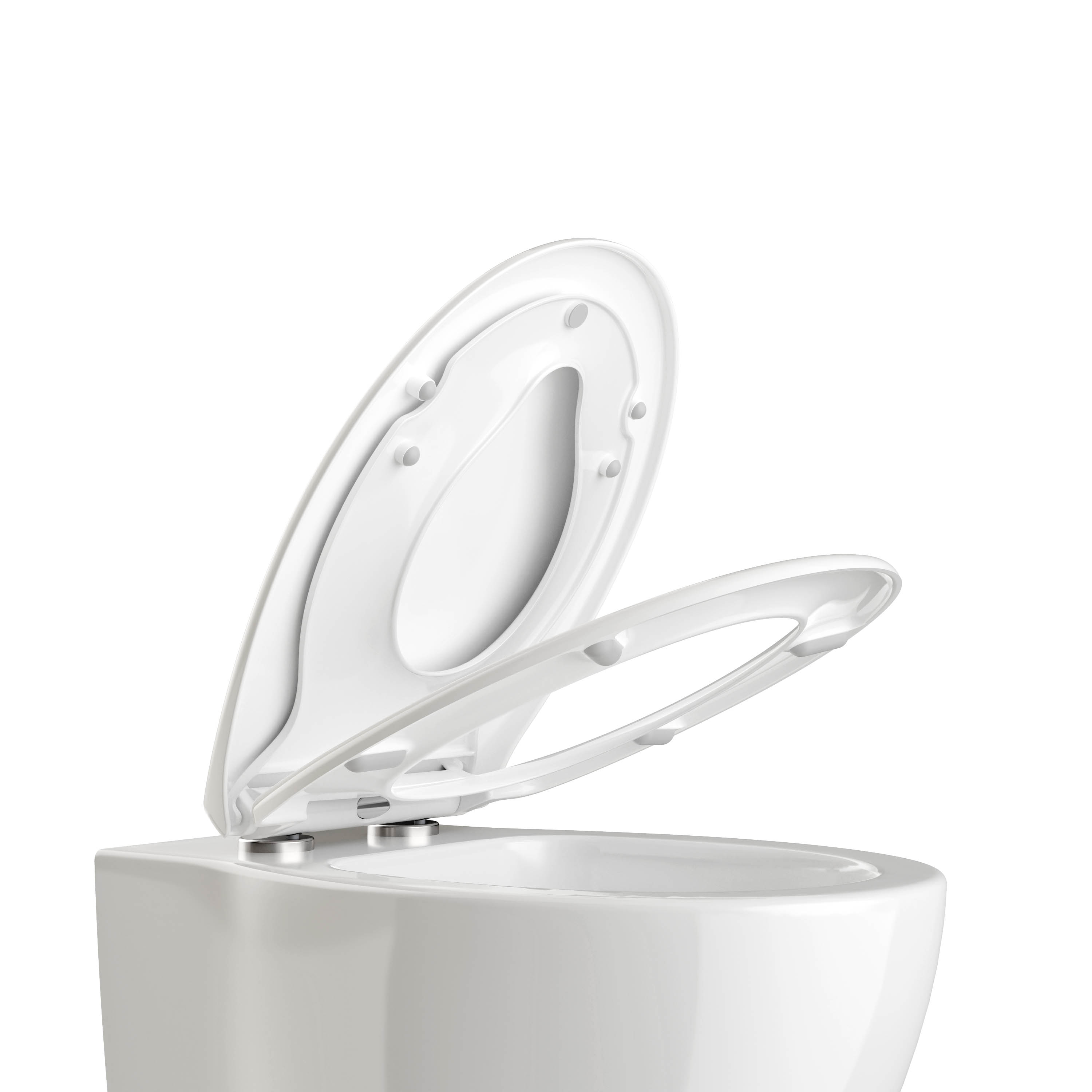 Tampa de sanita com fecho suave e assento de sanita infantil U2006 - Branco brilhante Tampa de sanita com fecho suave e assento de sanita infantil U2006 - Branco brilhante