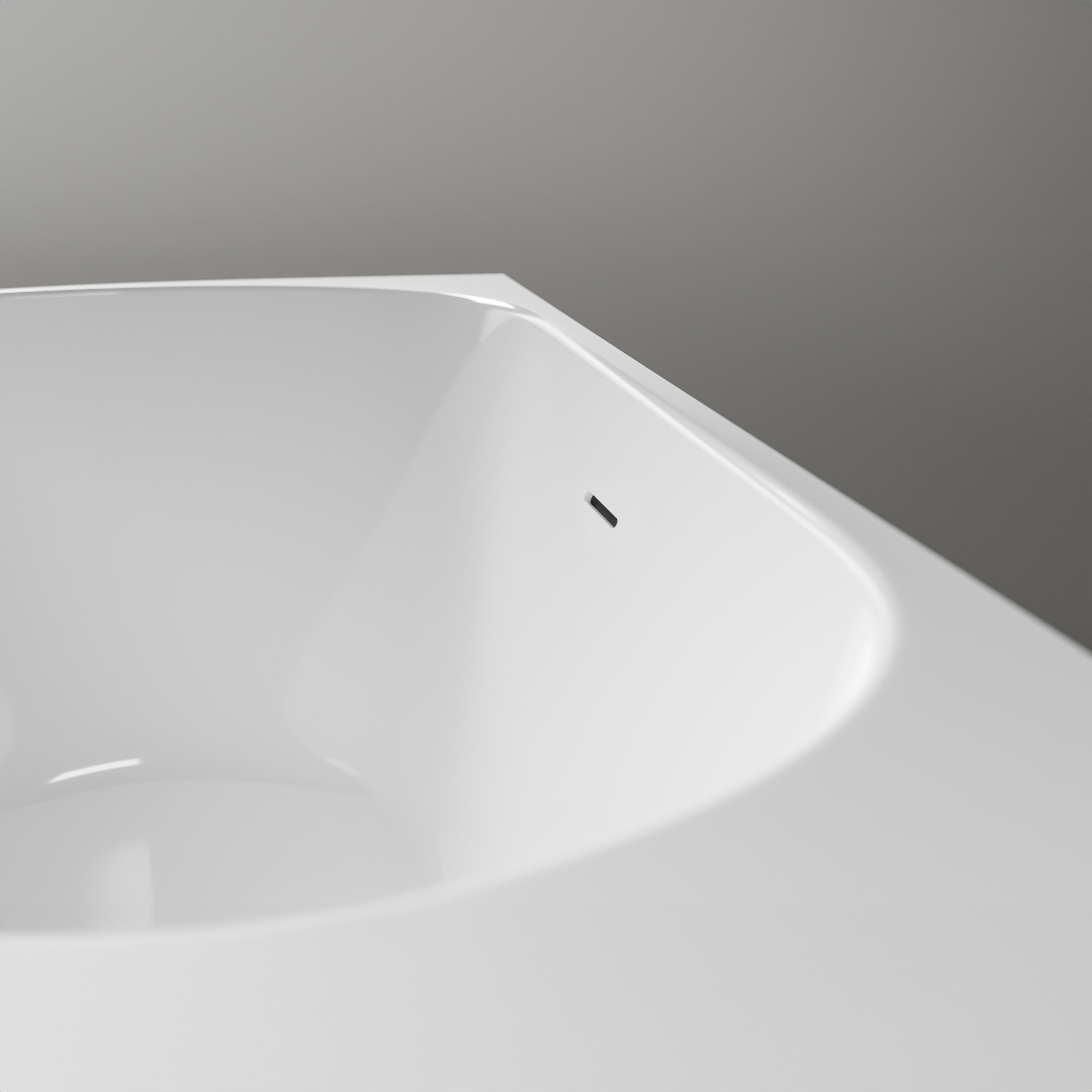 Freestanding bath tub Lena Corner acrylic white glossy - 170 x 75 x 60 cm - installation left Freestanding bath tub Lena Corner acrylic white glossy - 170 x 75 x 60 cm - installation left