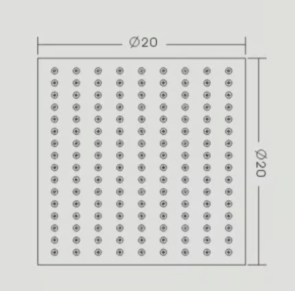 Duschmunstycke med regneffet DPG2023 extra platt - 20 x 20 cm - krompläterat Duschmunstycke med regneffet DPG2023 extra platt - 20 x 20 cm - krompläterat