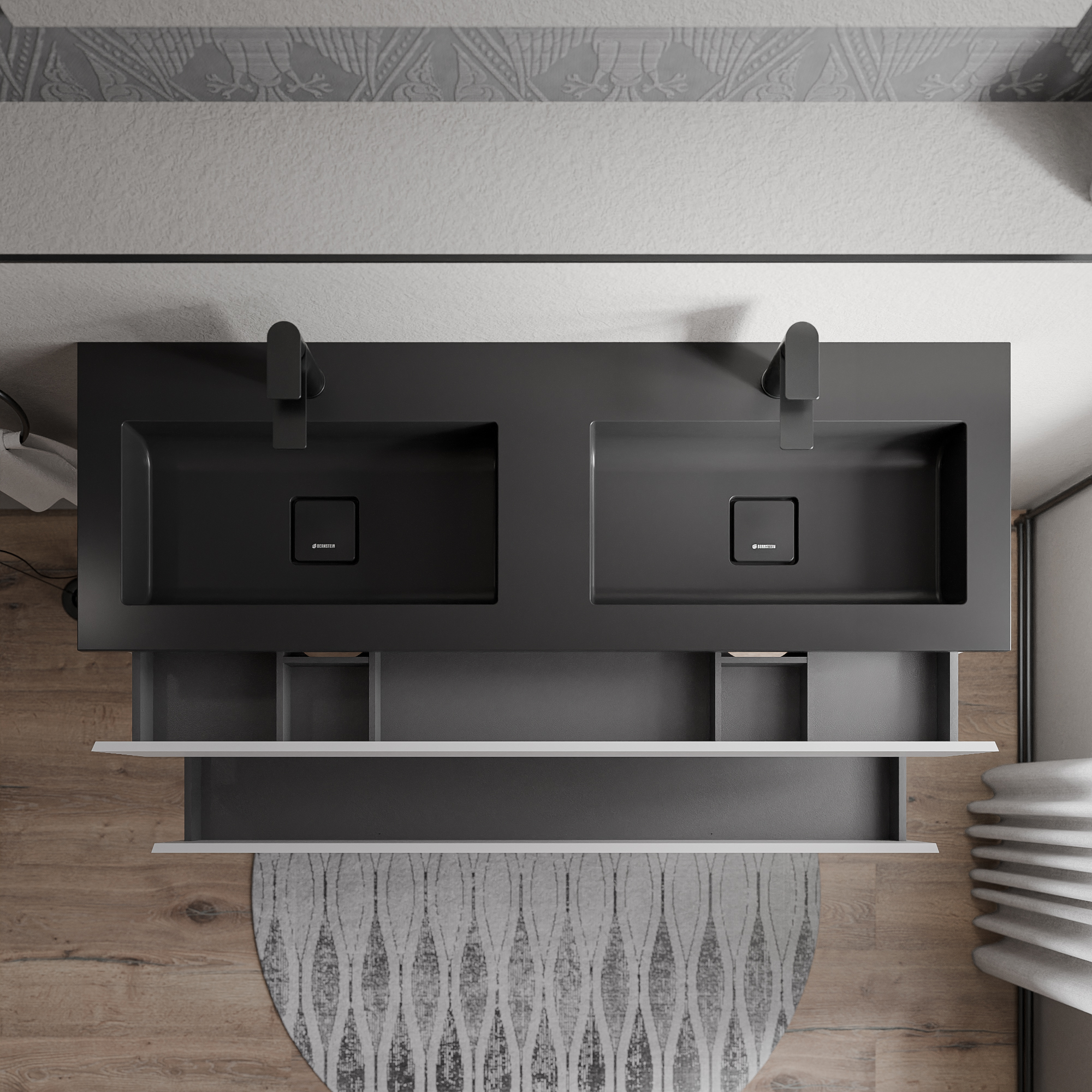 Badkamermeubel onderkast AVA 140 cm met gegoten wastafel BRUXELLES Badkamermeubel onderkast AVA 140 cm met gegoten wastafel BRUXELLES