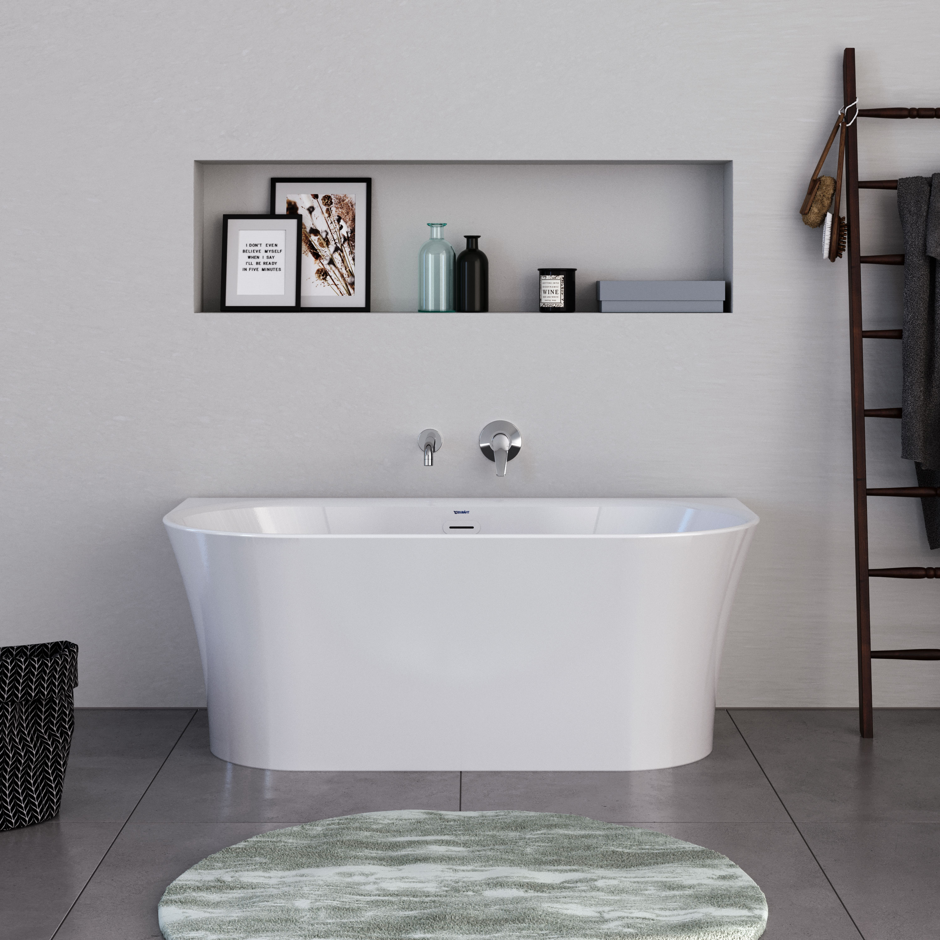 Duravit DuraDelfi wall-mounted acrylic bathtub – Size selectable
