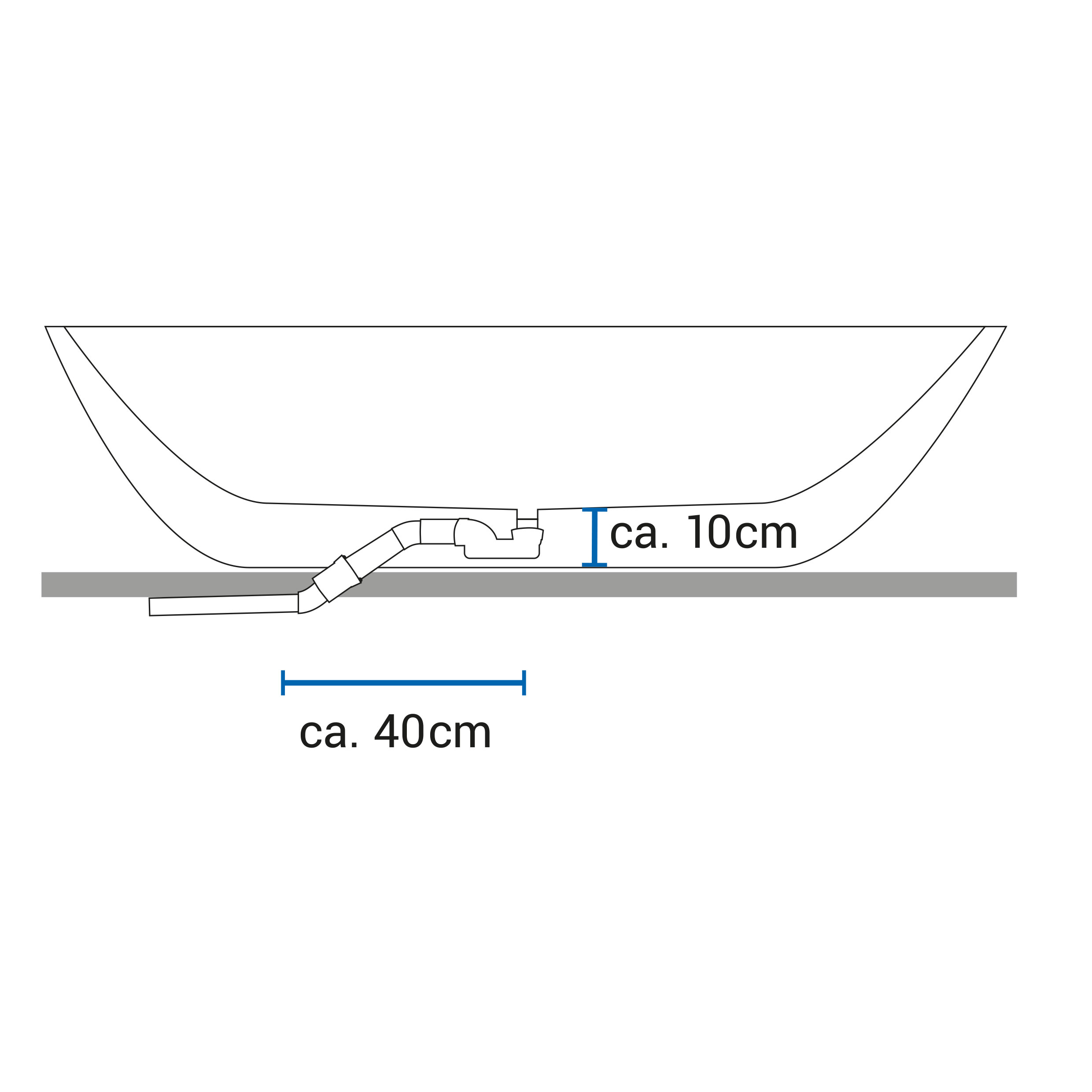 Freestanding bath tub Lena Corner acrylic white glossy - 170 x 75 x 60 cm - installation left Freestanding bath tub Lena Corner acrylic white glossy - 170 x 75 x 60 cm - installation left