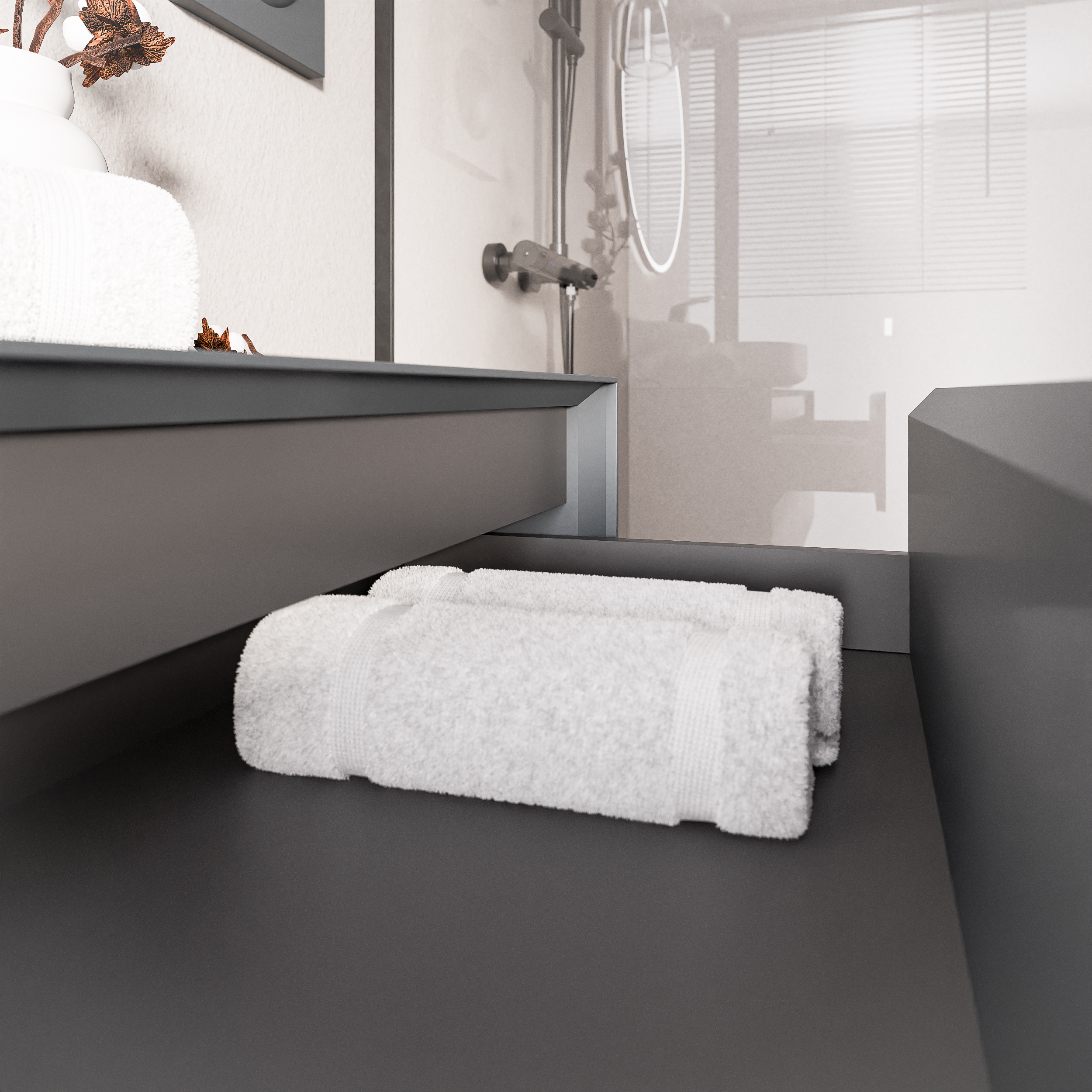 Mueble bajo MILOU 80 cm para lavabo sobre encimera - 2 cajones - Verde jade mate 170690