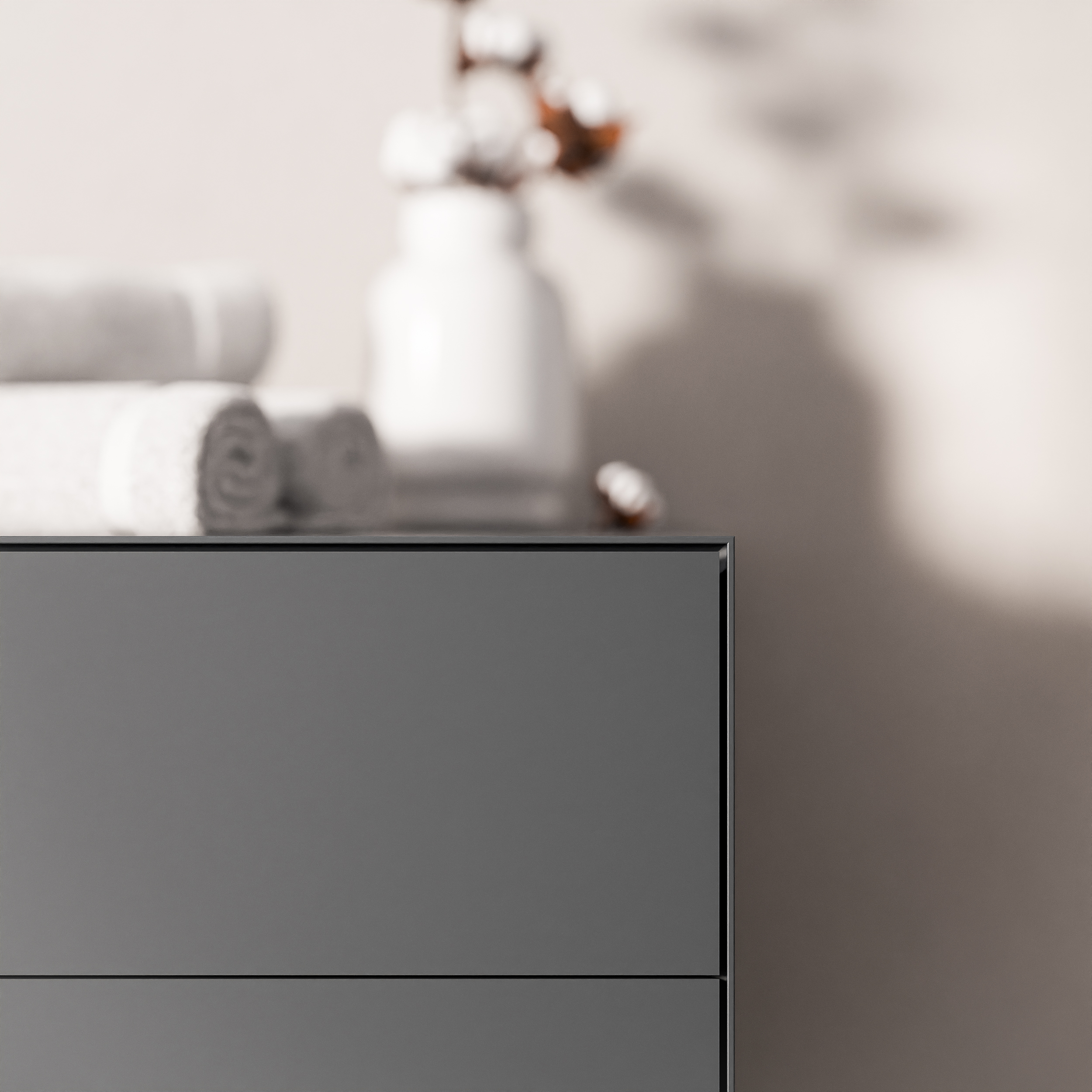 Mueble bajo MILOU 80 cm para lavabo sobre encimera - 2 cajones - Verde jade mate 170690