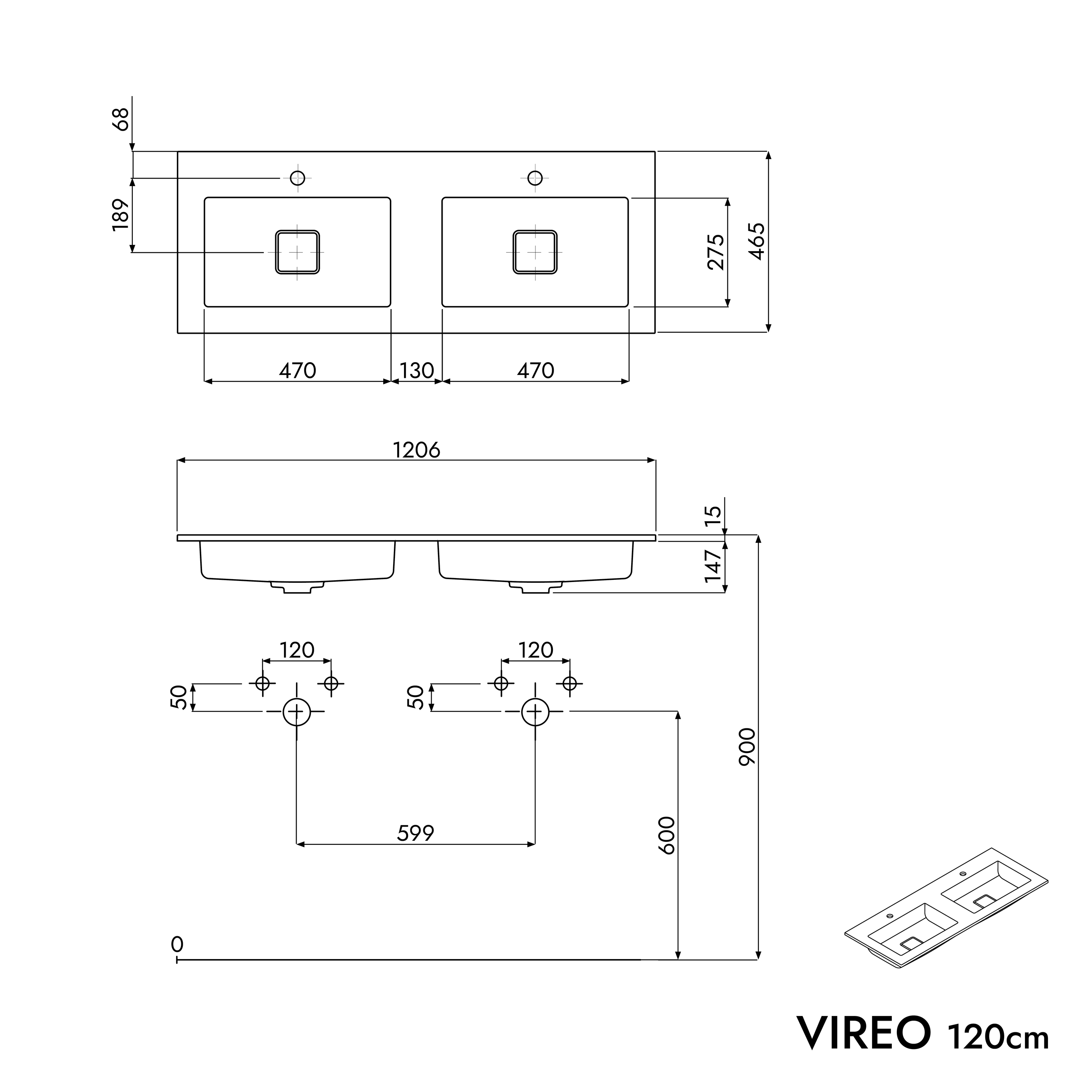 Mueble bajo lavabo AVA 120 cm con lavabo de fundición mineral BRUXELLES- color a elegir Mueble bajo lavabo AVA 120 cm con lavabo de fundición mineral BRUXELLES- color a elegir