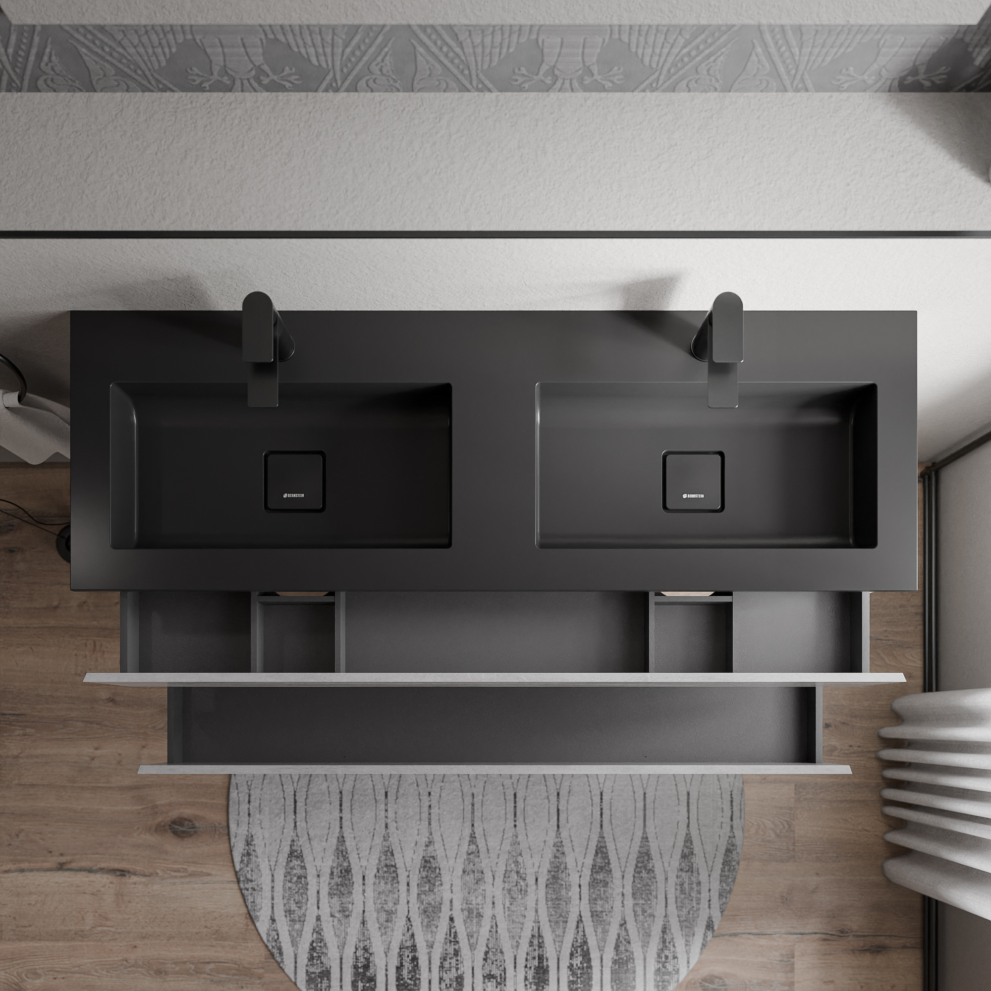 Vanity unit AVA 160 cm with mineral cast washbasin BRUXELLES - colour selectable 168916