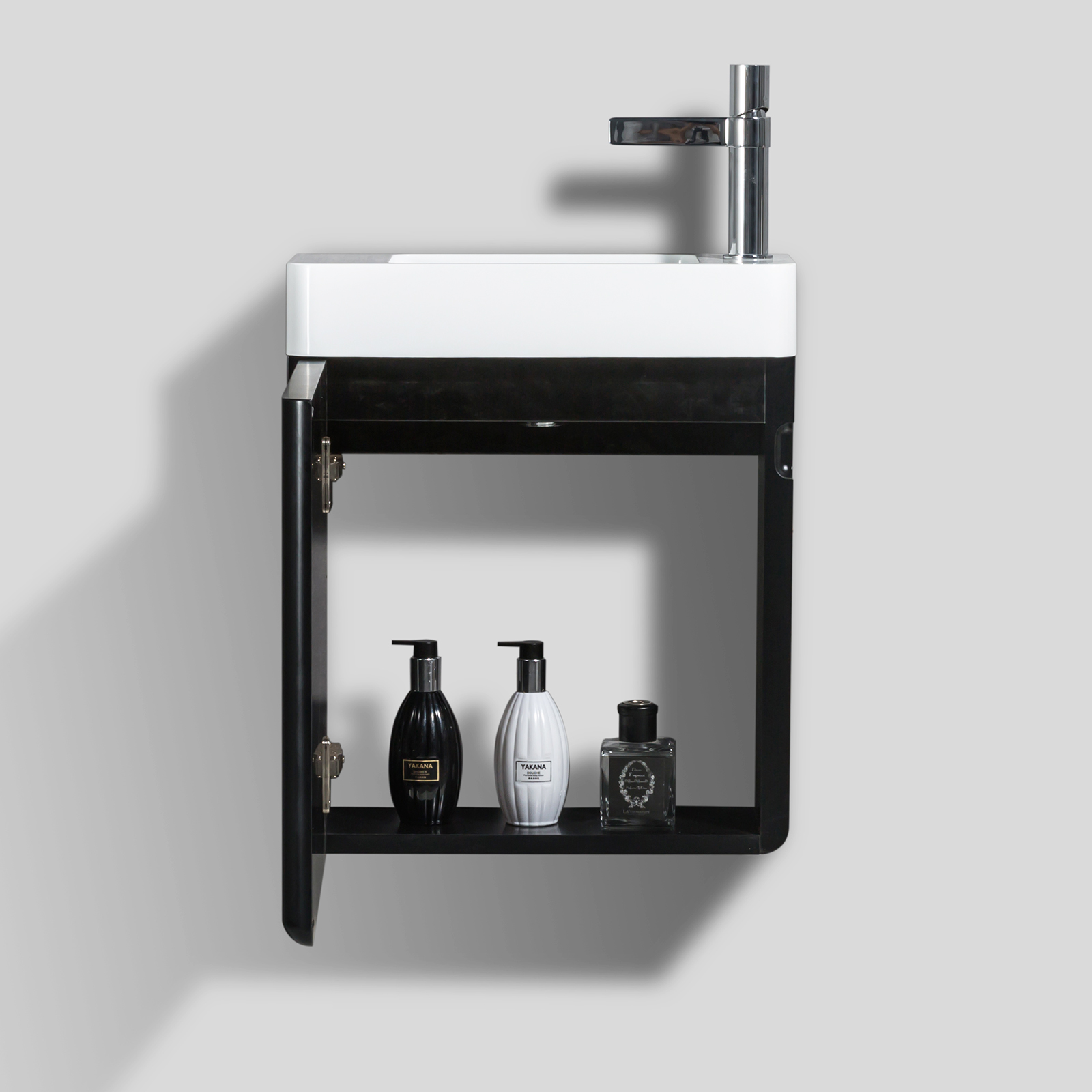 Conjunto de muebles de cuarto de baño CARO 450 para WC de invitados con lavabo empotrado - color seleccionable Conjunto de muebles de cuarto de baño CARO 450 para WC de invitados con lavabo empotrado - color seleccionable